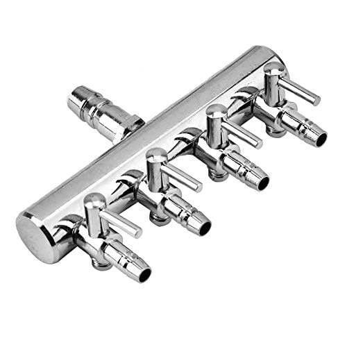 4-Way Stainless Steel Aquarium Air Valve Splitter for Fish Tank Oxygen Control