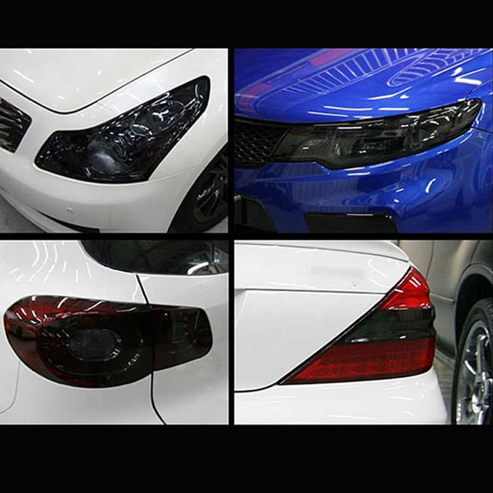 Premium Universal Vinyl Car Light Tint Film - Dark Black & Yellow (12