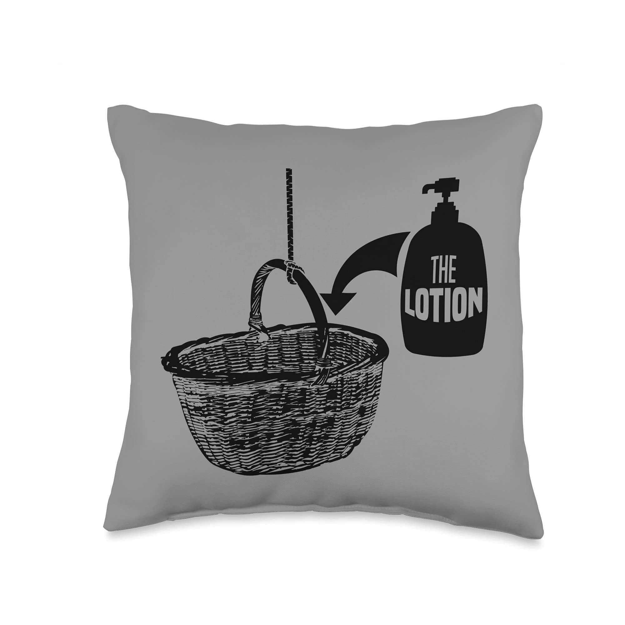 Halloween Horror Movie Throw Pillow - 16x16 Inch Multicolor 'Put the Lotion in the Basket' Design - Perfect for Halloween Decor, Horror Movie Room, and Scary Gift Ideas