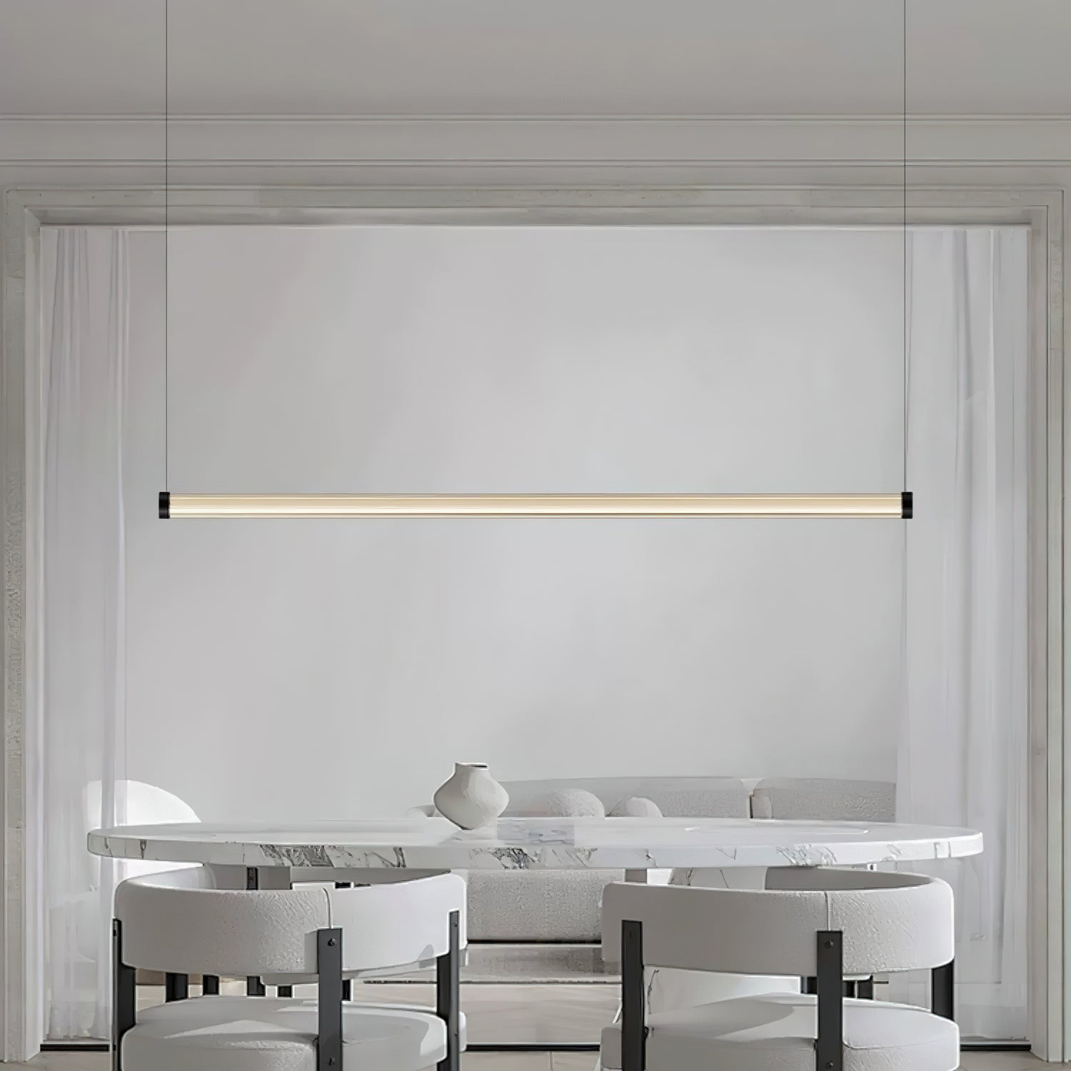 Loreto Modern Linear Pendant Light - Sleek Minimalist Design for Kitchen Island, Dining Room, and Living Room Lighting