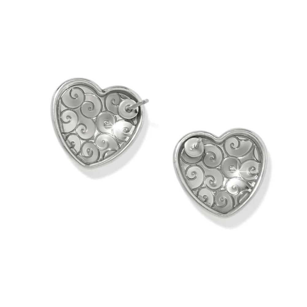 Brighton Trianon Heart Small Post Earrings - Elegant Sterling Silver Stud Earrings for Women, Perfect for Valentine's Day, Anniversary & Everyday Wear
