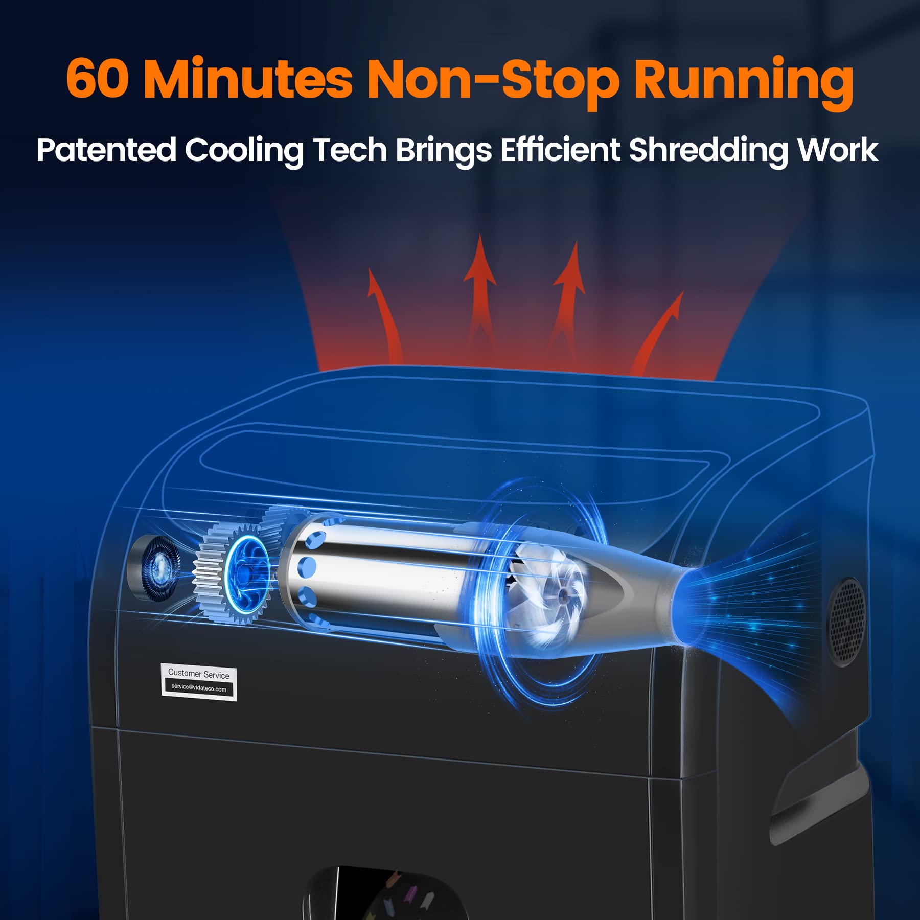 VidaTeco 18-Sheet Heavy Duty Micro Cut Paper Shredder for Home Office - US Patented Cutter, Shreds CD/Credit Cards, 7.9-Gal Extra Large Bin, 60 Min Run Time, Auto Jam Proof (ETL Certified) - Perfect for Document Security & Small Business Use