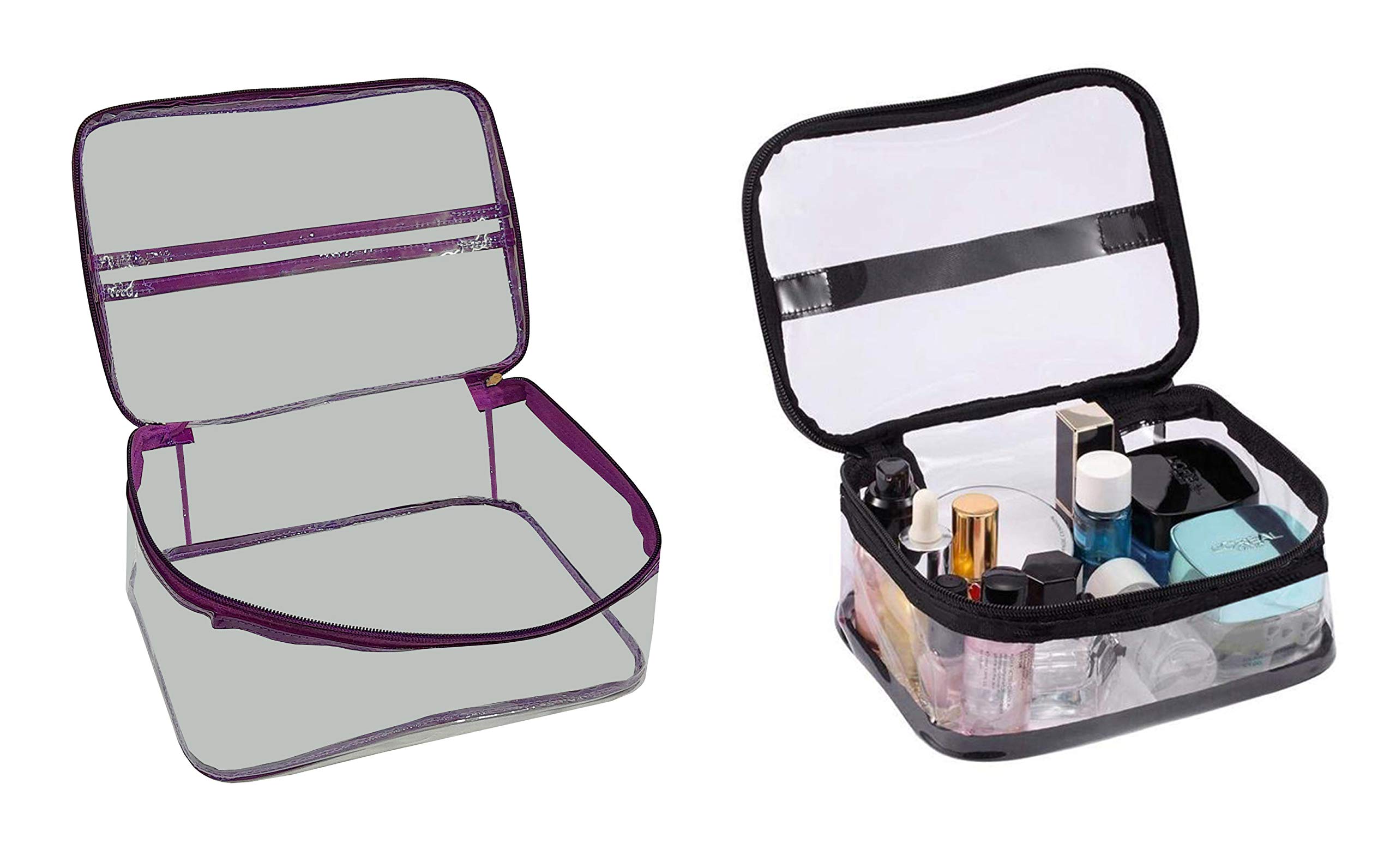 LUCES® Makeup Storage Zipper Pouch - 2 Pack Cosmetic & Toiletry Organizer for Women | Travel Vanity Bag, Jewelry Pouch, Artist Storage | Perfect for Travel, Home & Daily Organization