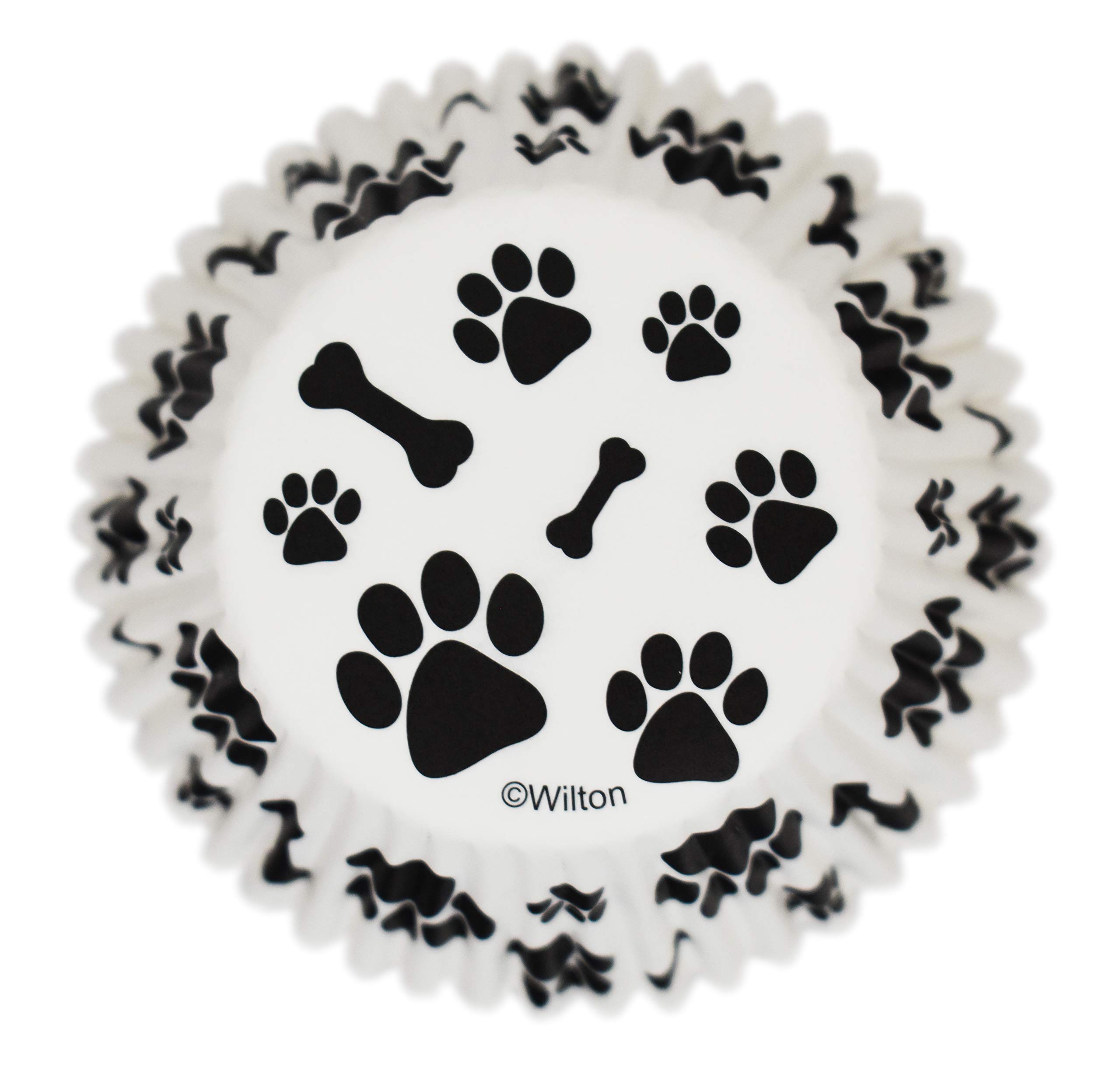 Wilton Baking Cups - 50 Count Dog Bones & Paw Prints Design - Perfect for Dog-Themed Cupcakes, Birthday Parties, and Pet Lover Treats