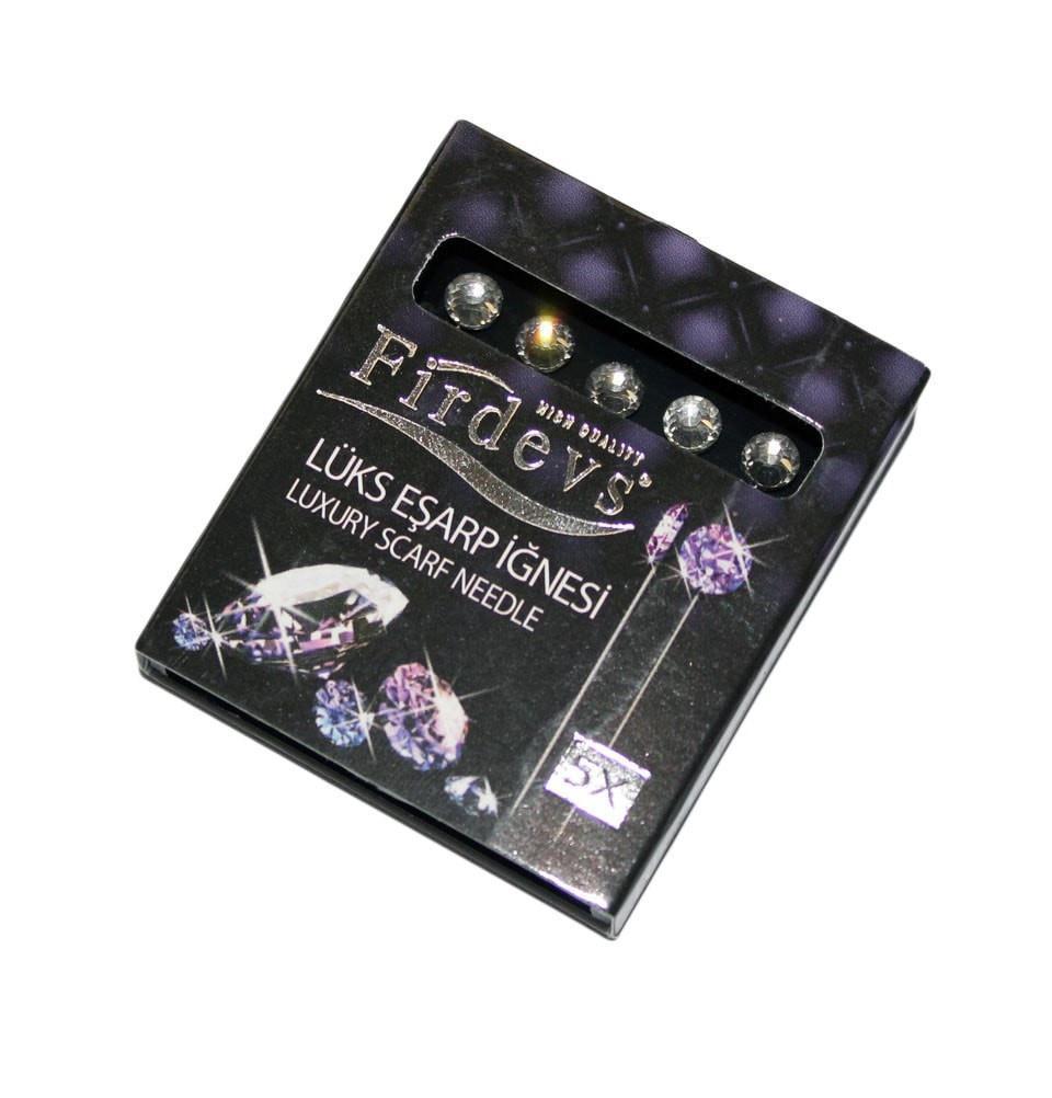 Luxury Rhinestone Hijab Pins Set of 5 - White Crystal Hair Scarf Pins for Muslim Women | Perfect for Weddings, Parties & Daily Wear