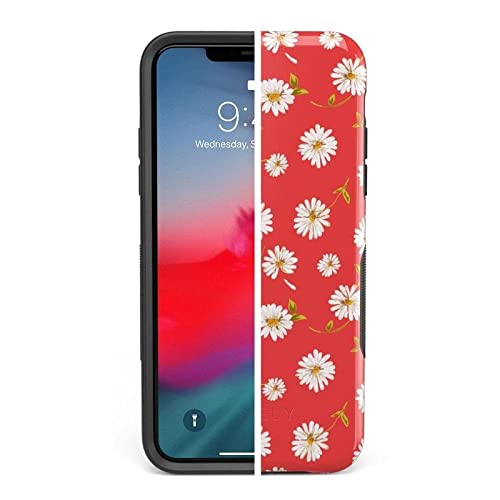 Casely iPhone 11 Pro Case - Daisy Daydream Red Coral Floral Design | Slim Protective Cover with Raised Bezels | Perfect for Everyday Use, Travel & Gift Giving