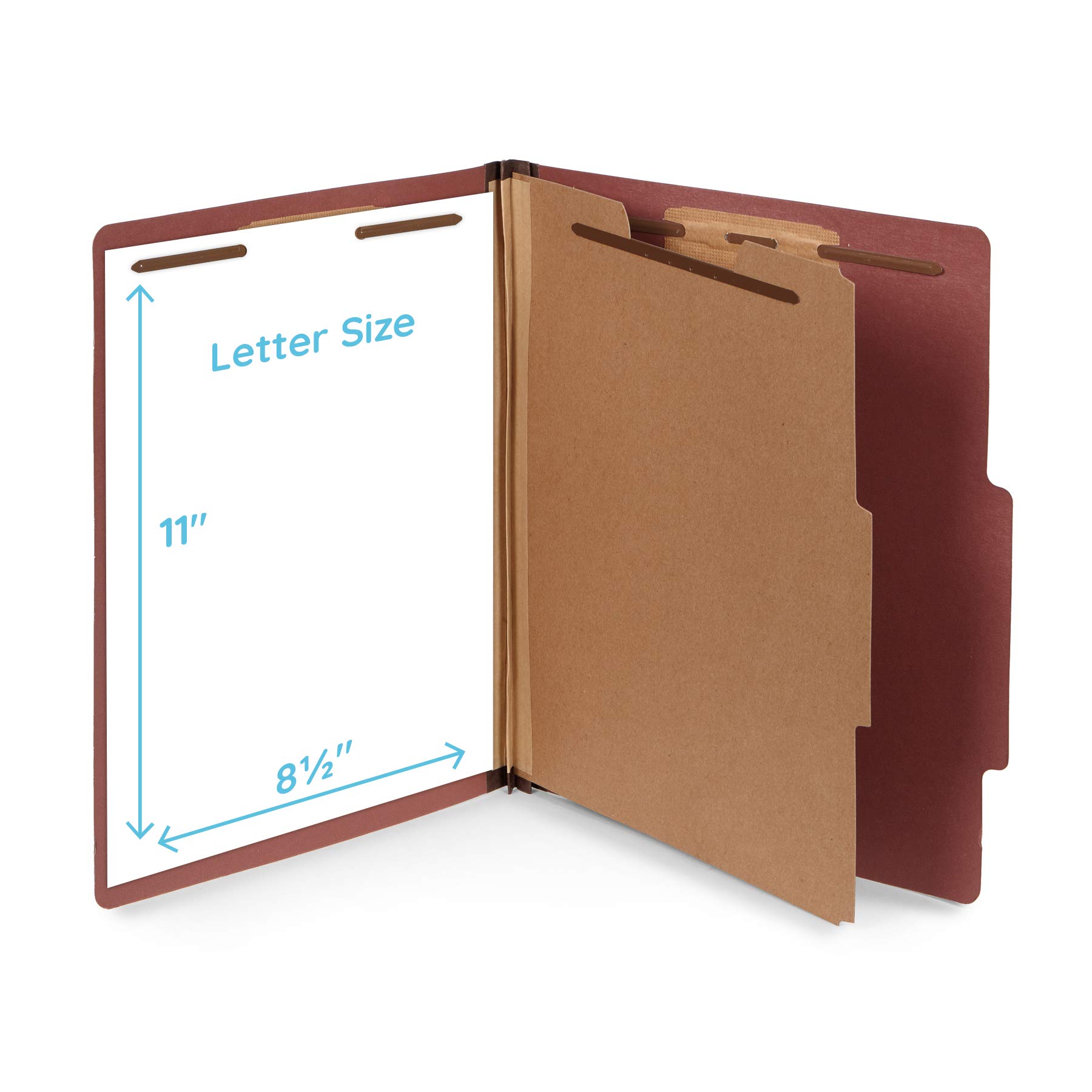 10 Pack Red Brick Letter Size Classification Folders - 1 Divider, 2 Inch Tyvek Expansion, 2 Prongs - Durable File Organizer for Medical Records & Office Documents | Perfect for Filing Cabinets, Home Office & School Organization