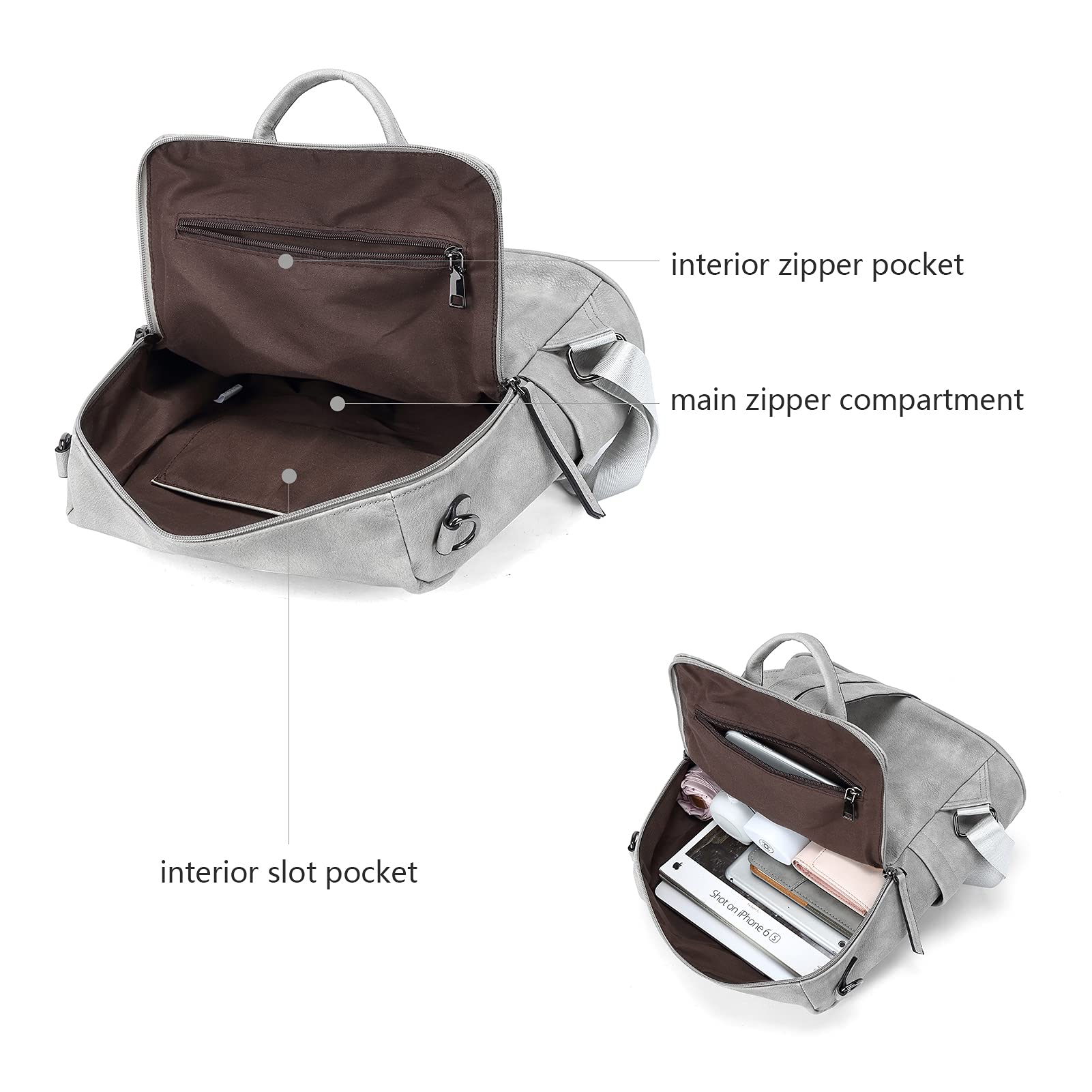 Stylish BROMEN Leather Backpack Purse for Women - Large Fashionable Travel Shoulder Bag | Perfect for Work, College & Weekend Getaways