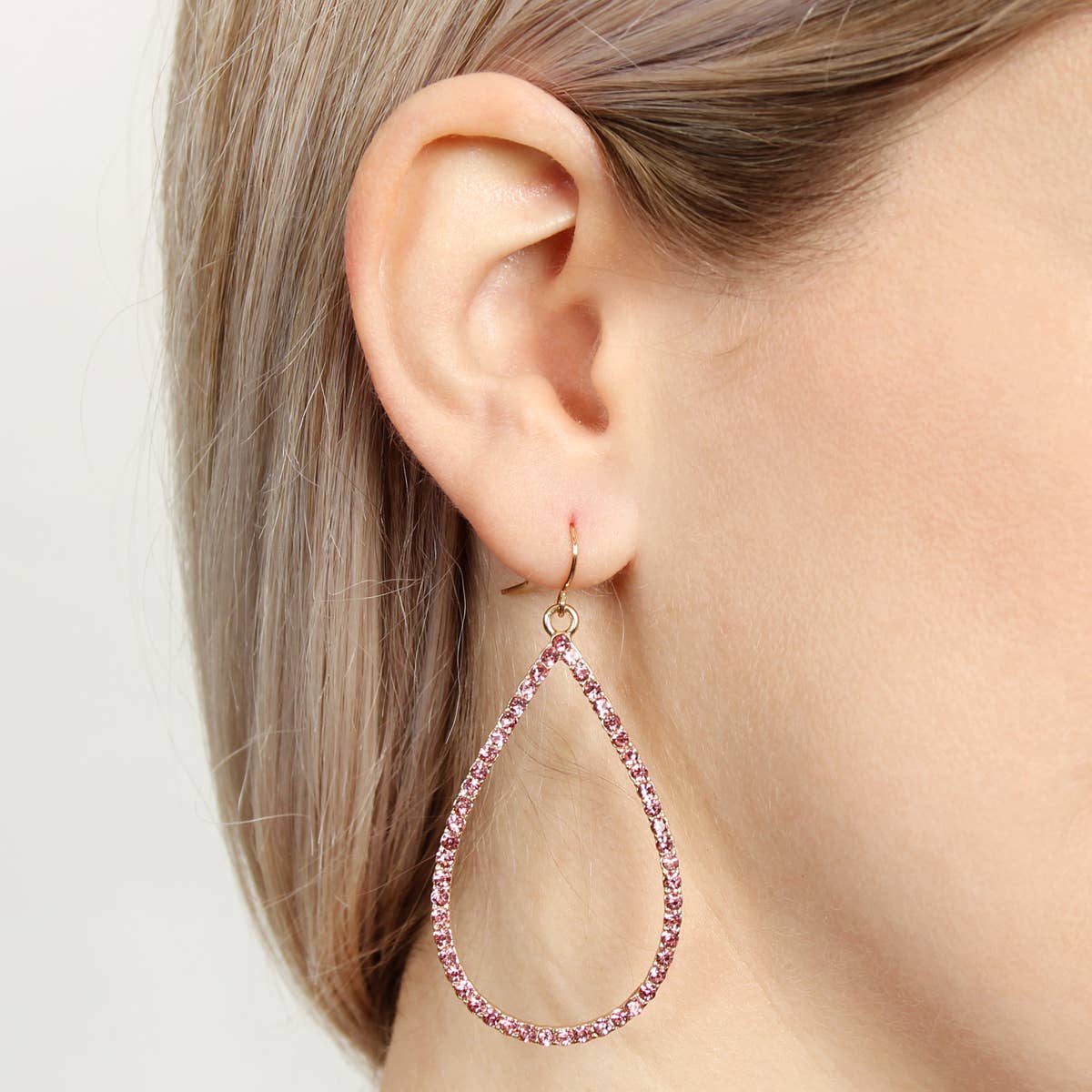 Elegant Rhinestone Teardrop Hook Earrings for Women - Sparkling Crystal Dangle Earrings for Party, Wedding & Evening Events
