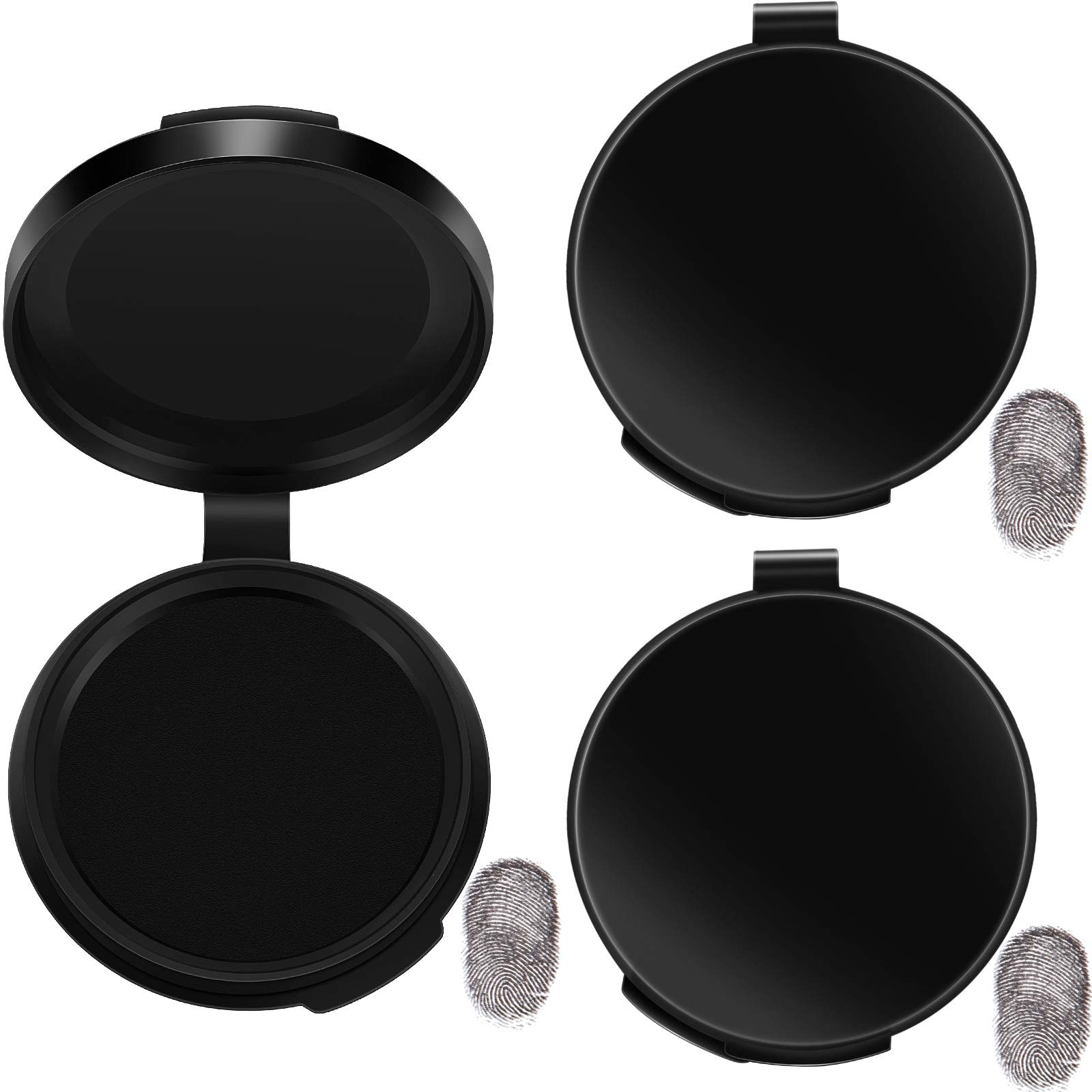 Professional Fingerprint Ink Pad - Quick-Drying, Erasable Black Ink for Clear Thumbprint Impressions | Ideal for Security ID, Background Checks & Document Authentication | Round Ink Pad for Offices, Schools & Government Use