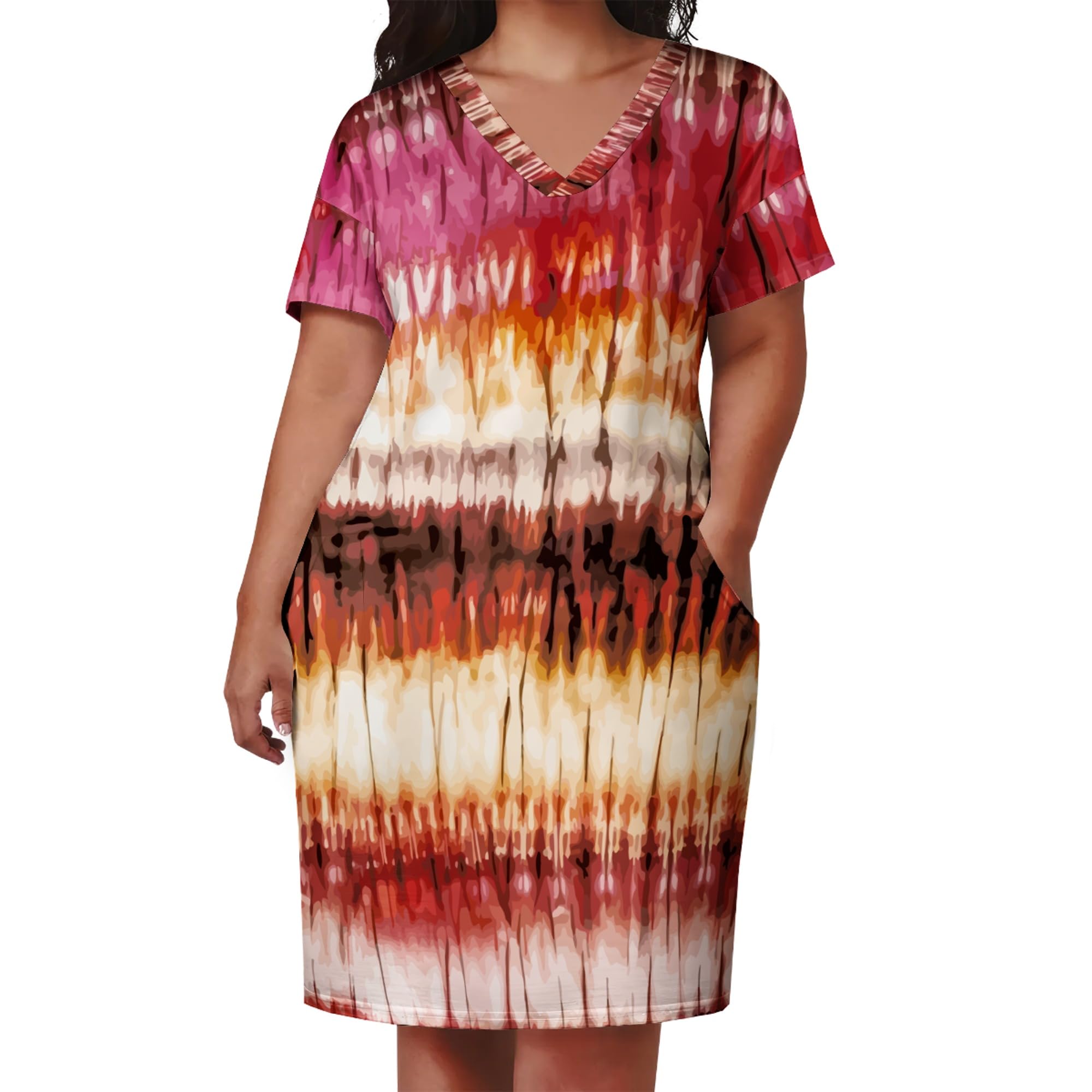 Plus Size Women's Summer Casual Dress - Colorful Oversized Club & Cocktail Madi Dresses for Beach, Party & Vacation Wear