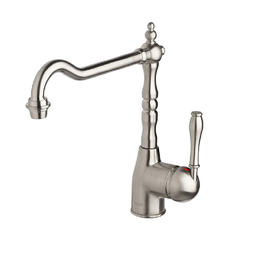 Abey Armando Vicario Single Lever Kitchen Faucet - Brushed Nickel Finish, Modern Design for Easy Installation - Perfect for Home Kitchen, Bathroom, or RV Use