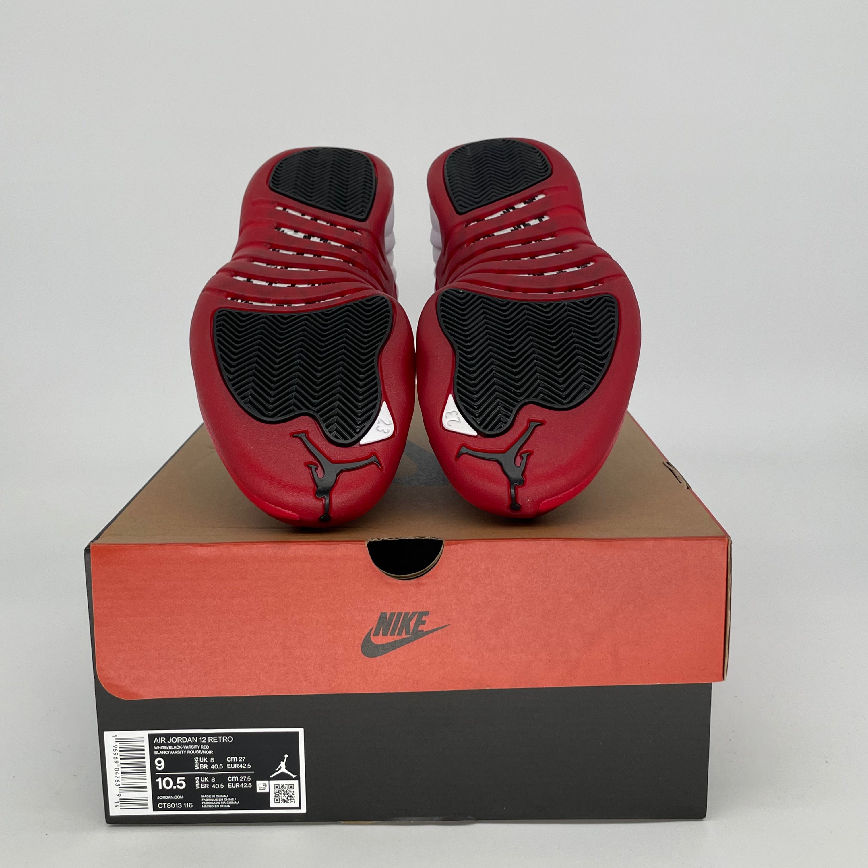 AIR JORDAN 12 CHERRY Basketball Shoes - Size 9/10.5 Women's - Style CT8013-116 - Perfect for Streetwear & Court Performance