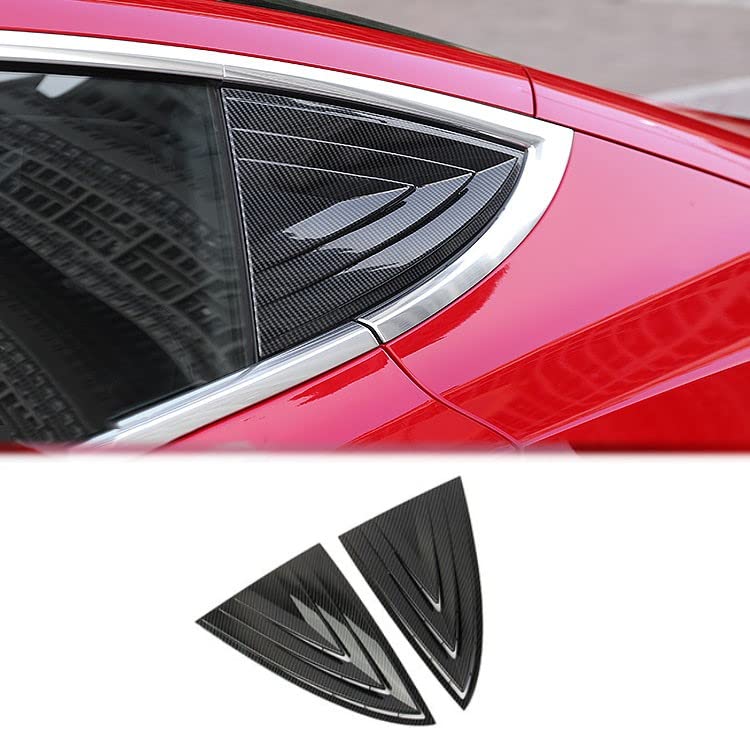 Carbon Fiber Rear Window Triangle Louvers for Tesla Model 3 2017-2023 - Bionic Air Outlet Exterior Cover Trims Accessories | Enhance Style & Aerodynamics for Sports Car Look