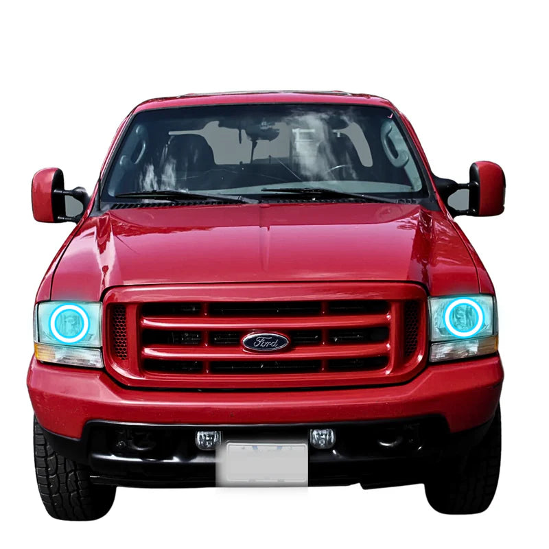 Ford F250 Multicolor Halo Headlight Kit (1992-2004) - Upgrade Your Truck's Style for Night Driving & Off-Road Adventures