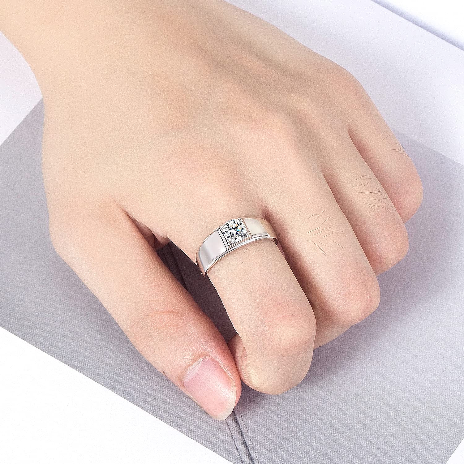 925 Sterling Silver Ring for Men & Women - 5A Cubic Zirconia Wedding Band, Size 7-13, Elegant Fashion Jewelry Gift for Anniversary, Engagement, Party | Perfect for Everyday Wear, Date Night & Special Occasions