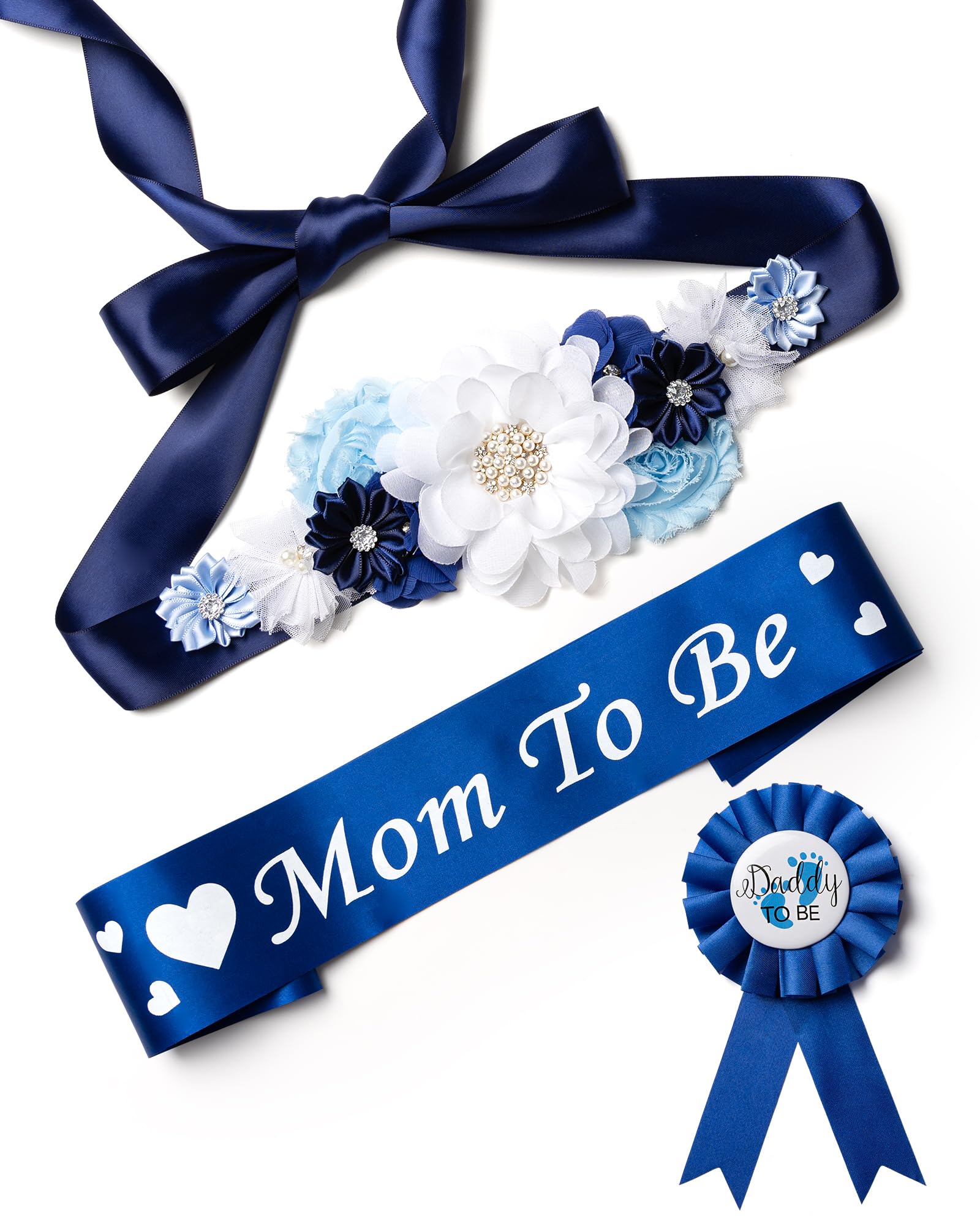 Mom to Be Sash & Corsage Pin - Baby Shower Decorations, Gender Reveal Party Supplies, Maternity Photo Props - Perfect for Pregnancy Announcements, Bridal Showers & New Mom Gifts