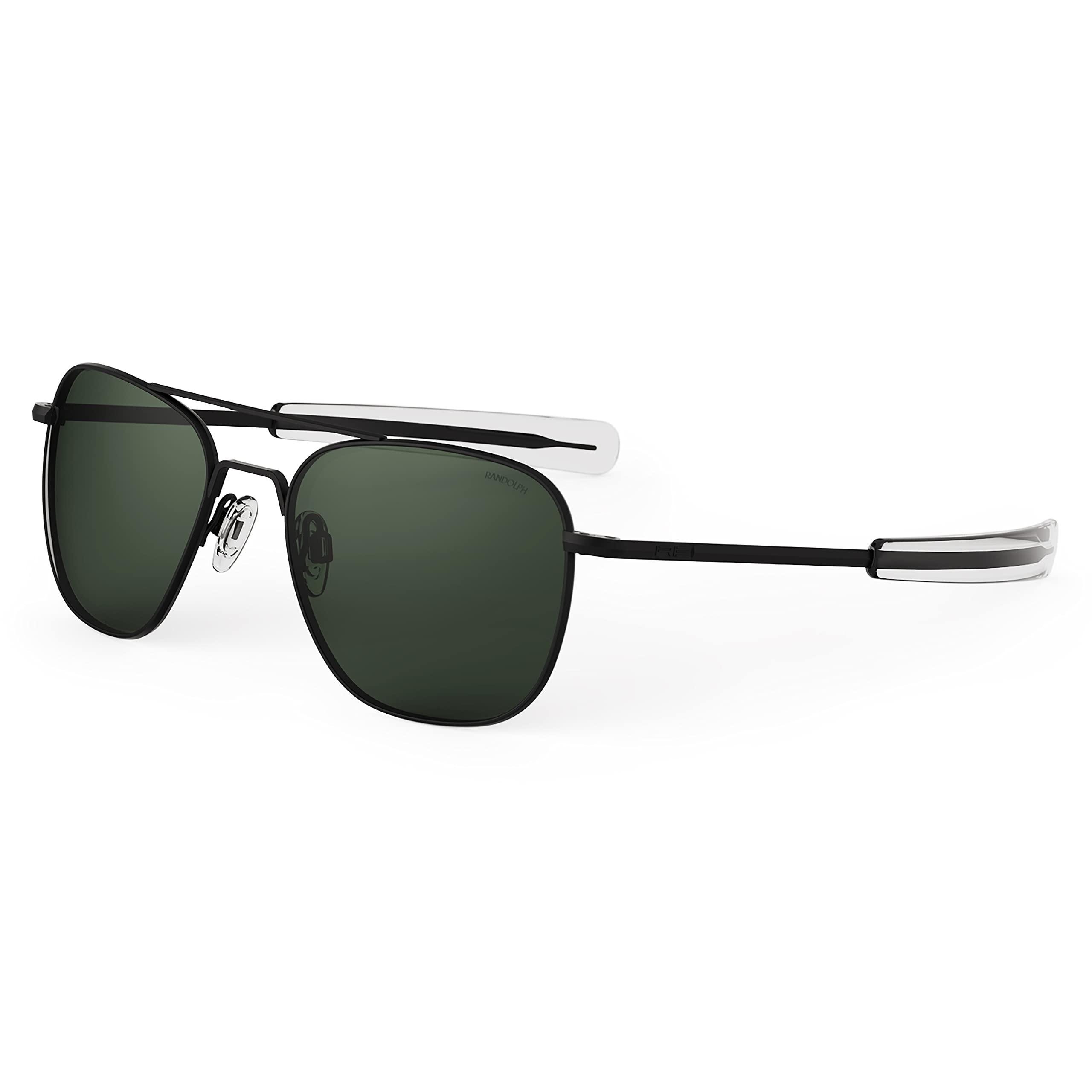 Randolph USA Matte Black Classic Aviator Sunglasses for Men & Women - 100% UV Protection Polarized Lenses - Perfect for Driving, Outdoor Activities & Fashion Accessories