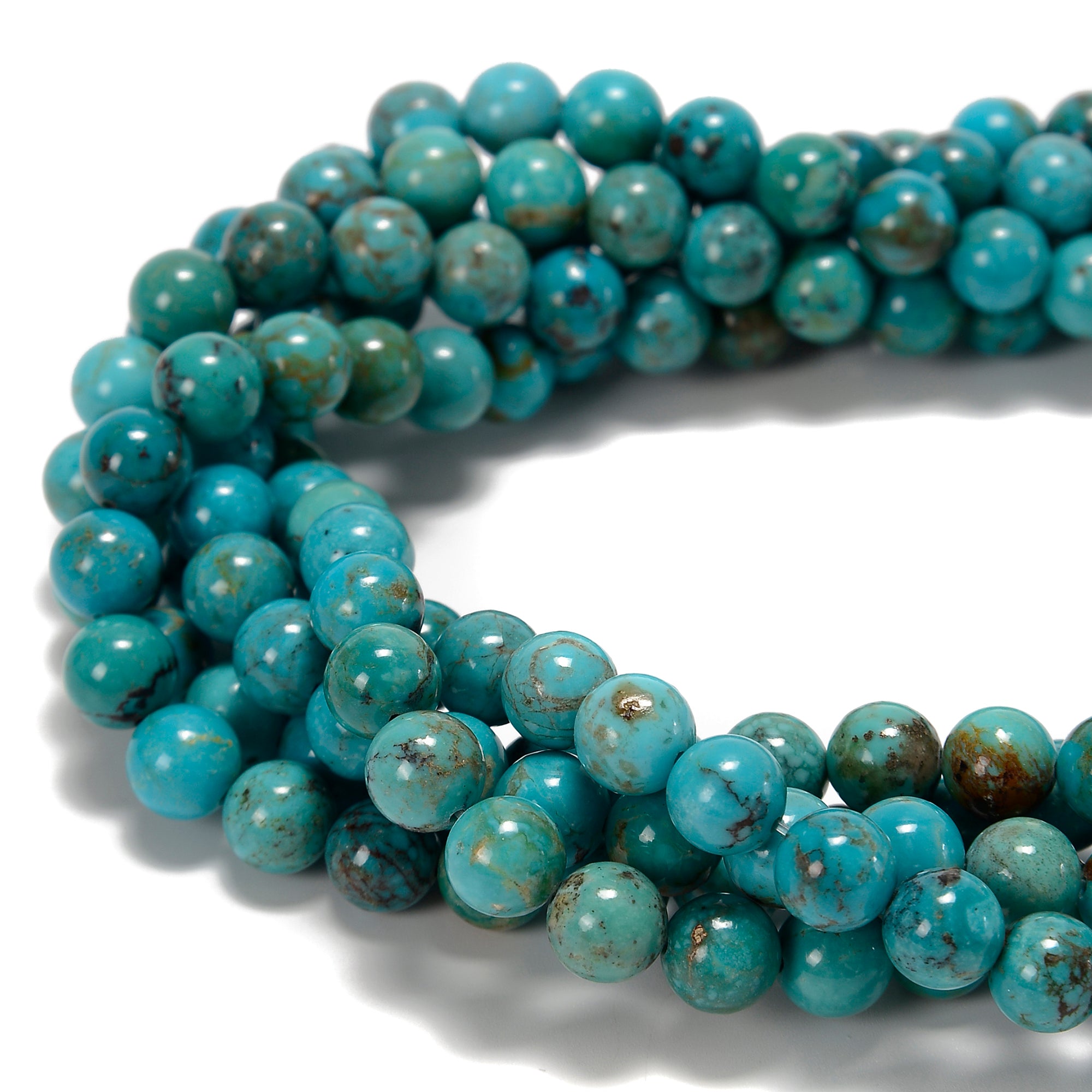 Natural Blue Green Turquoise Round Beads 4.5mm-12.5mm | 15.5 Inch Strand for Jewelry Making, DIY Crafts & Bracelet Design - Premium Gemstone Beads for Necklaces, Earrings & Boho Accessories