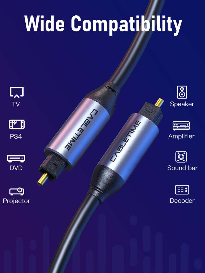 High-Quality Toslink Optical Audio Cable 1m/2m/3m/5m - Digital Fiber Optic Cord for Soundbar, TV, Home Theater & Gaming Systems - Perfect for Crystal Clear Surround Sound Experience