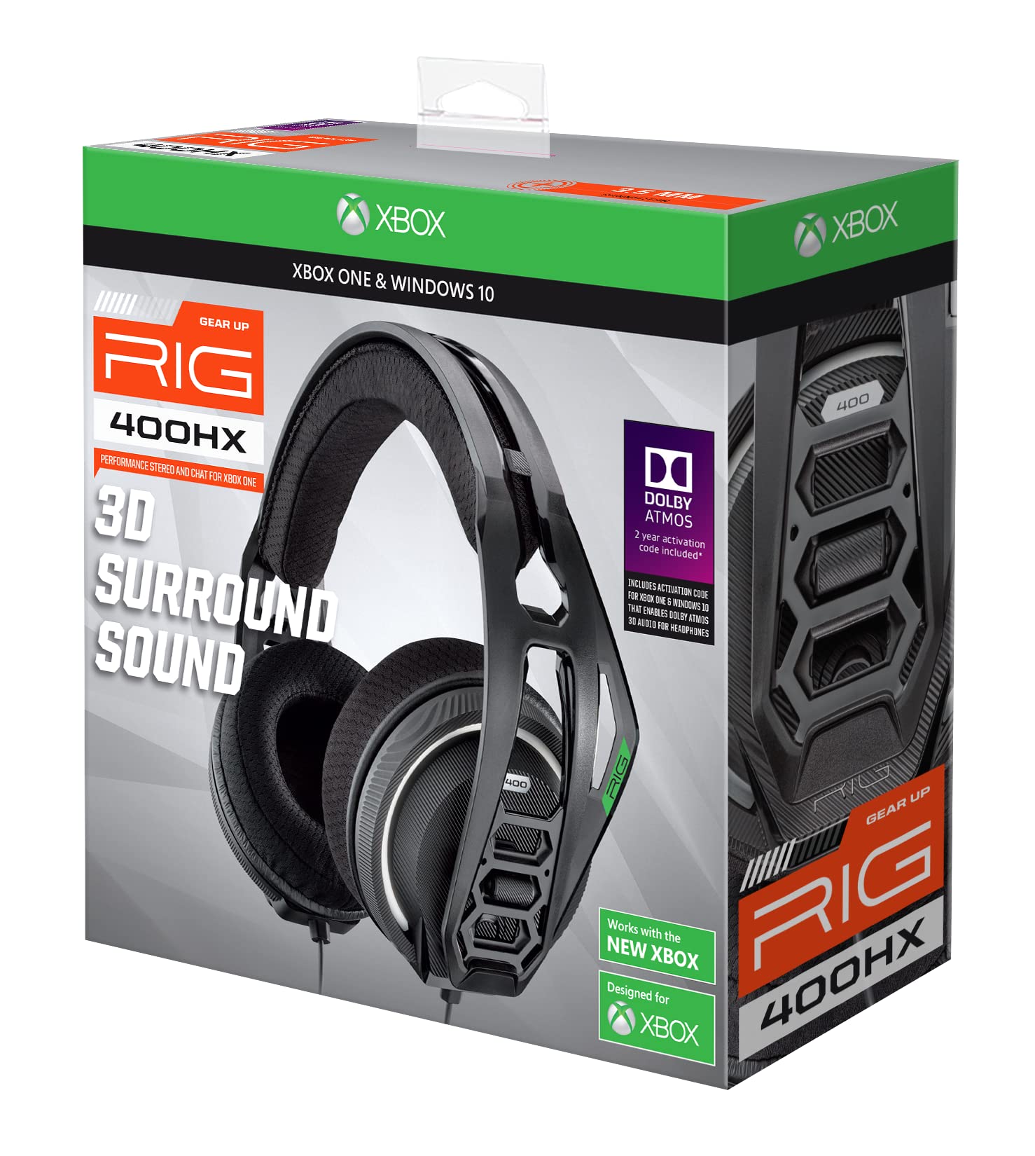 Plantronics RIG 400HX Stereo Gaming Headset - Lightweight Over-Ear Headphones with Mic for PC, PS4, Xbox & Mobile Gaming - Perfect for Esports & Long Gaming Sessions