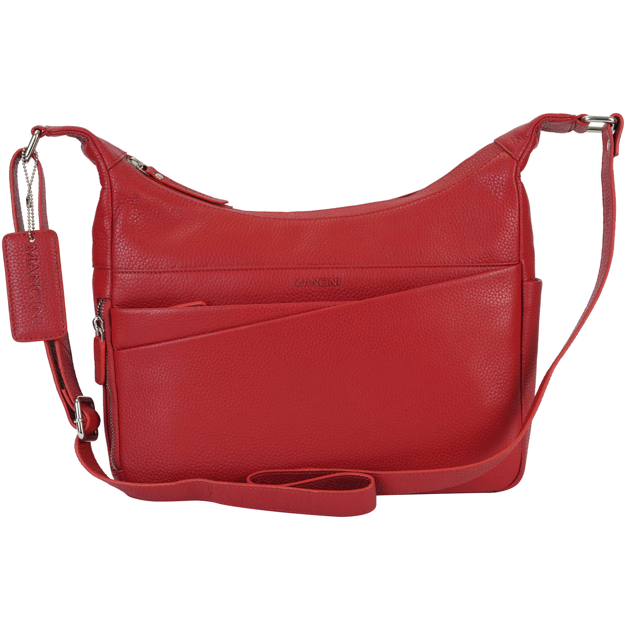 Mancini Pebbled Leather June Crossbody Handbag for Women - Stylish Shoulder Purse for Everyday Use, Work, and Travel