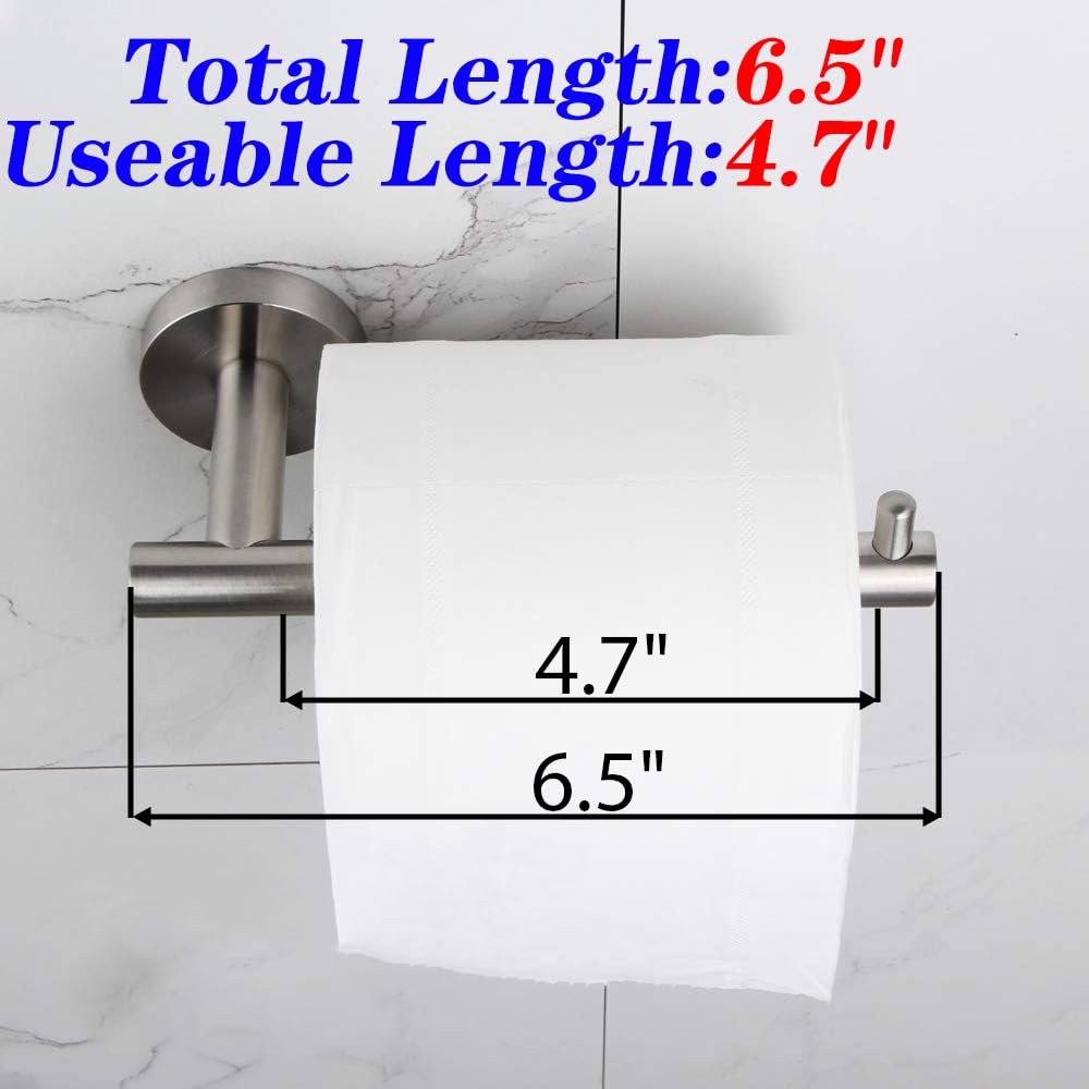 GERZ 304 Stainless Steel Wall Mount Toilet Paper Holder - Brushed Nickel Bathroom Tissue Roll Dispenser with Rustproof Design | Perfect for Home, Office & RV Bathrooms