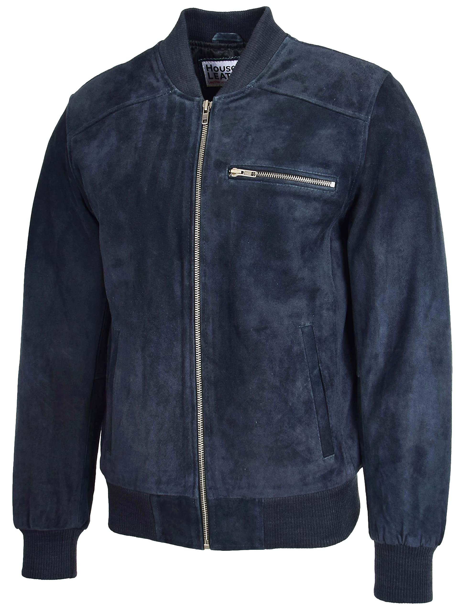 Genuine Suede Men's Bomber Jacket - Classic Varsity Style Leather Coat for Casual & Smart Outfits | Perfect for Fall, Winter & Outdoor Activities