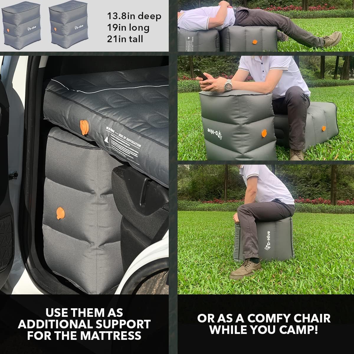 Premium SUV Air Mattress for Car Camping - Heavy Duty 300D Oxford Fabric, Extra Thick & Durable Design - Includes Electric Pump for Quick Inflation - Perfect Car Bed for Road Trips, Outdoor Adventures & Emergency Sleep Solutions