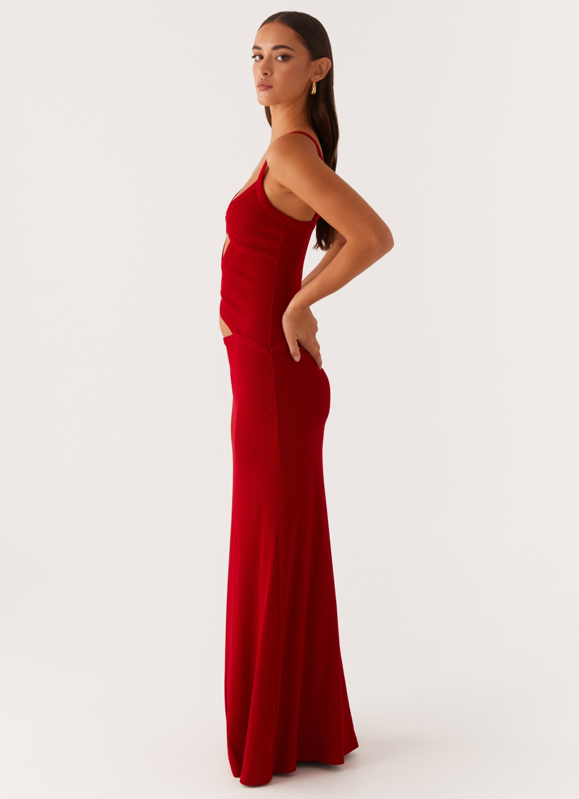 Jocelyn Maxi Dress for Women - Elegant Red Long Flowy Dress for Summer, Beach, Party & Special Occasions