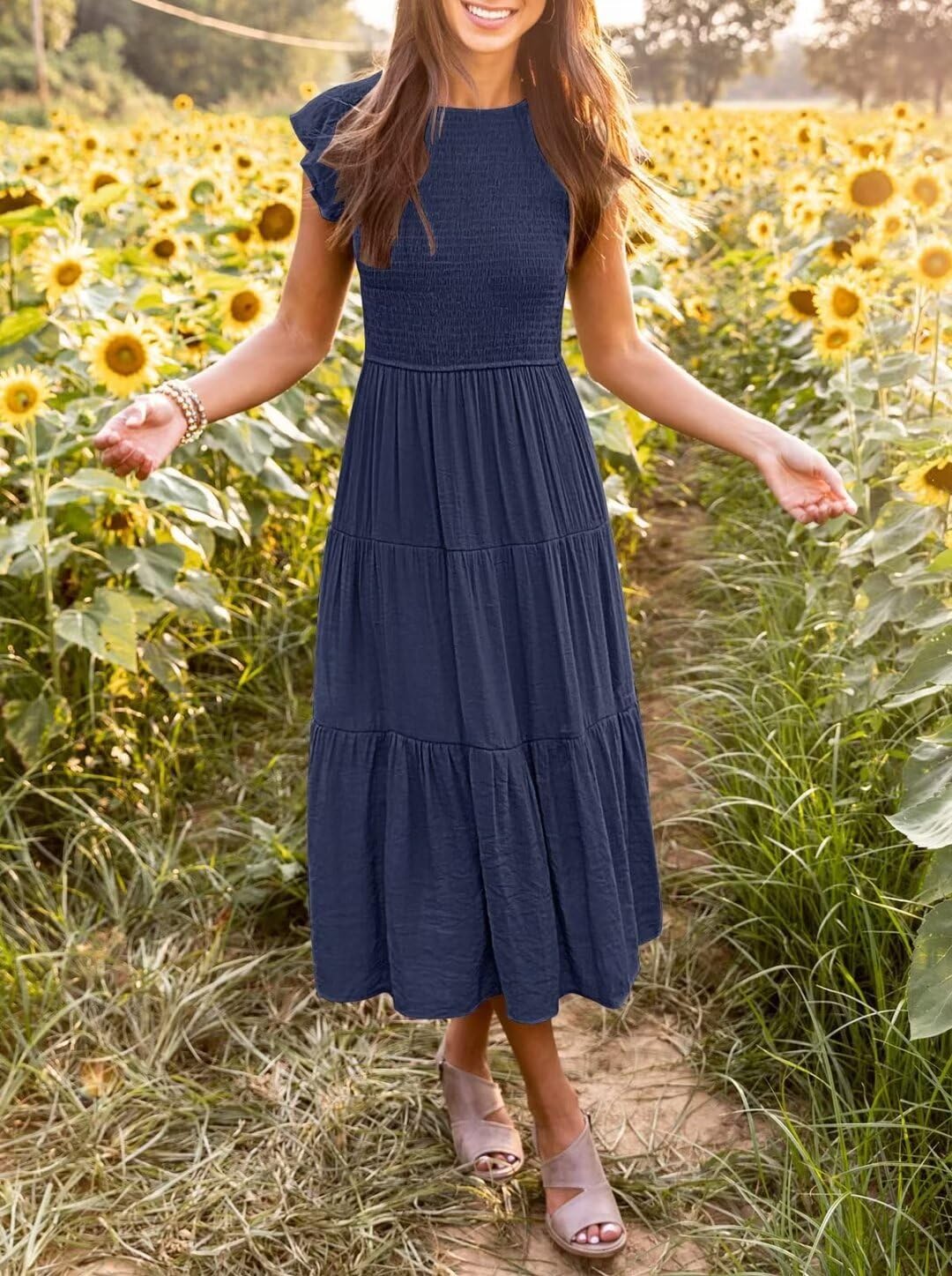 Sexy Summer Midi Dresses for Women - Flowy Halter Casual Beach Dress | Perfect for Vacations, Pool Parties & Tropical Getaways