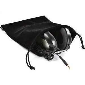 5-Pack Portable Headphone Storage Pouch - Soft Drawstring Carrying Case for Over-Ear Headphones, Gaming Headsets & Neckband Earphones (Black) - Travel, Gym & Daily Use Organizer