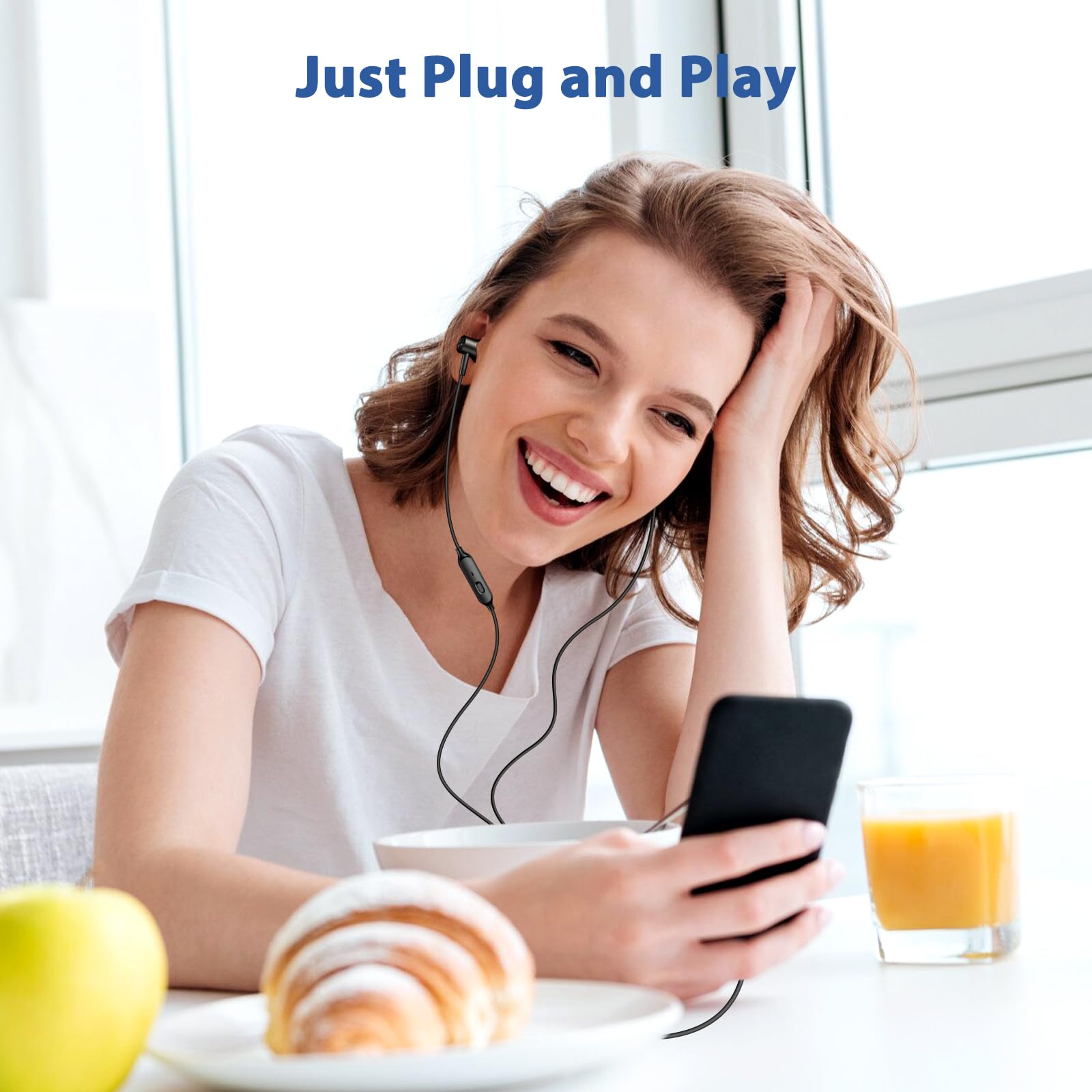 Wired Earbuds with Microphone - Noise Isolating In-Ear Headphones with 3.5mm Jack for iPhone, Samsung, Android, Laptop, Desktop, Gaming Consoles - Perfect for School, Work, Gaming & Travel