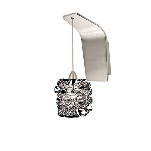 WAC Lighting WS72-G544SL/BN Modern Candy Pendant Fixture & Wall Sconce with Glass Shade - Silver/Brushed Nickel Finish - Perfect for Bedroom, Living Room, or Dining Room Lighting Decor