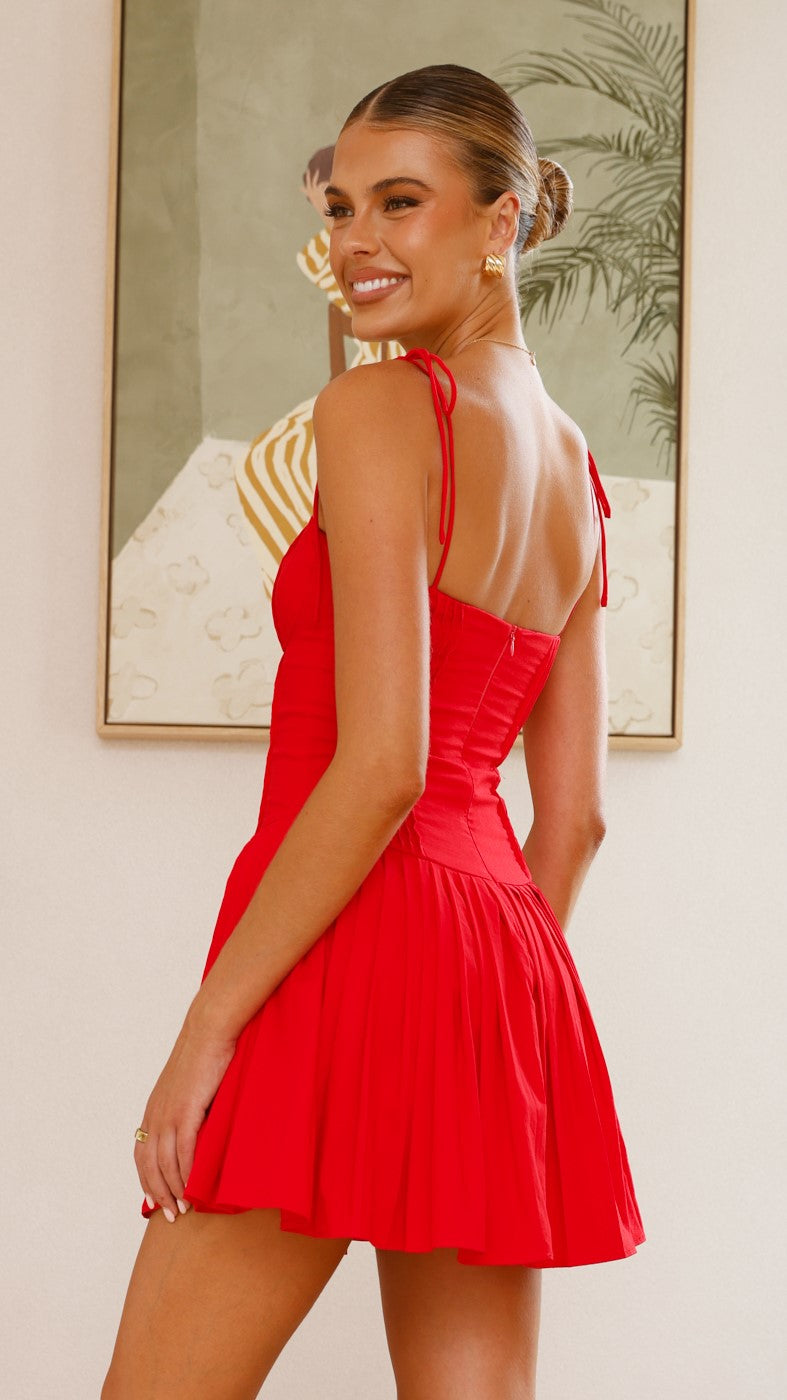 Bethi Mini Dress in Red - Flirty & Stylish Summer Party Outfit for Women | Perfect for Dates, Cocktails & Night Out