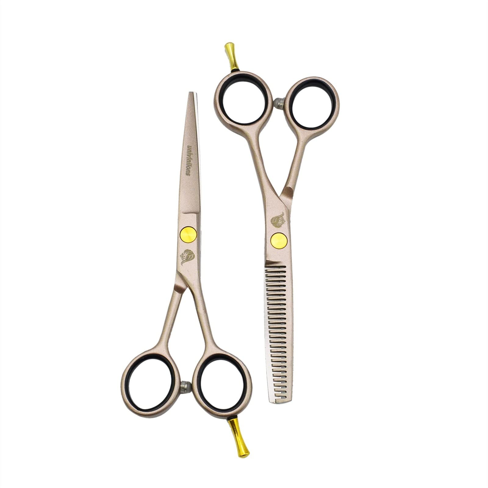 ATRIXU 5.5 Inch Rose Gold Professional Hair Scissors Kit - Barber Shears, Salon Haircut Scissors Set with Thinning Shears, Symmetrical Handle for Precise Cutting | Perfect for Stylists, Salons & Home Haircuts