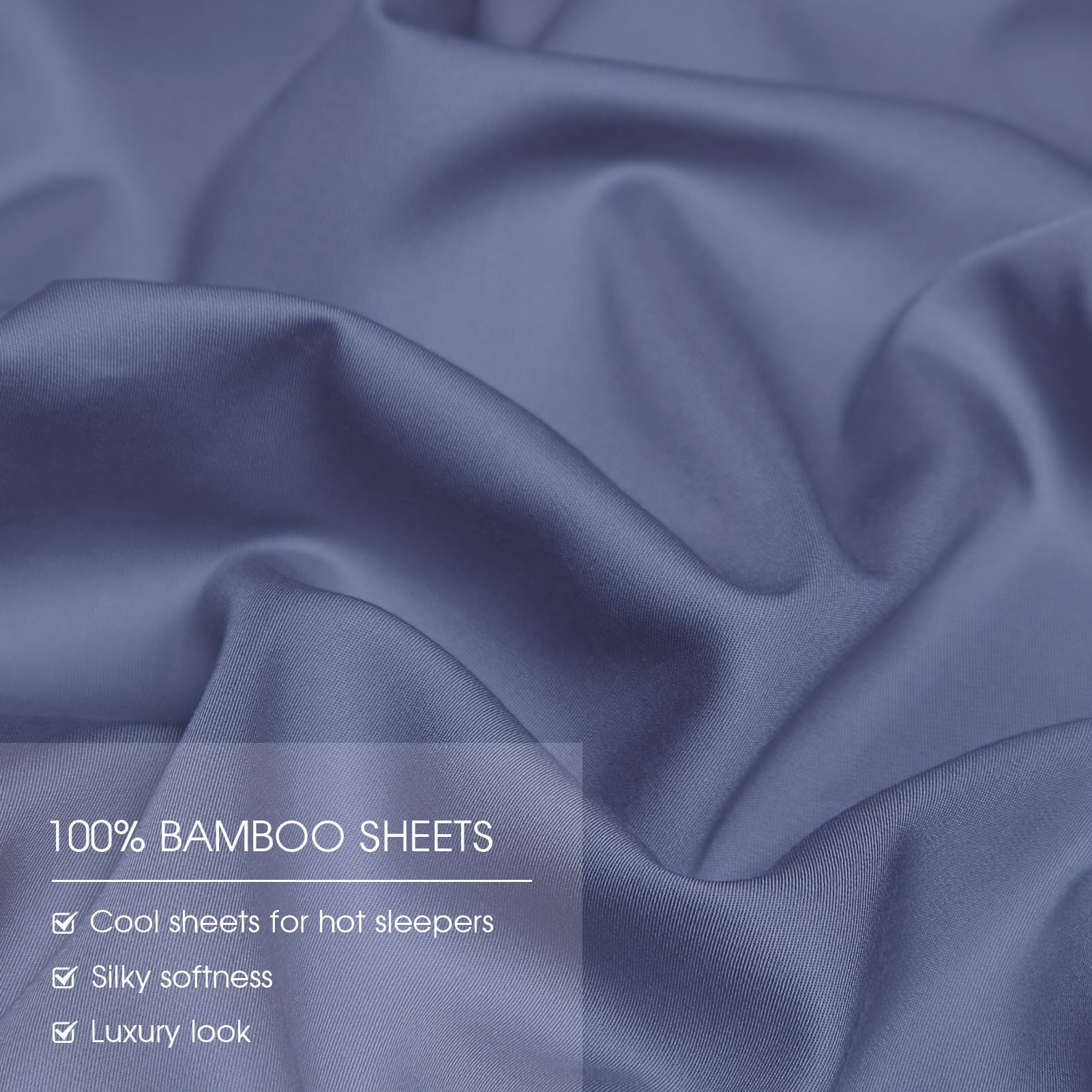 HYPREST Silky Soft Bamboo Rayon King Size Sheets - Deep Pocket Fits 18