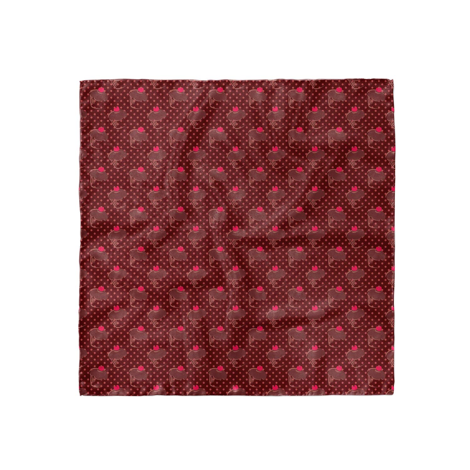 Ambesonne Chocolate Headscarf - Yummy Cupcakes Cherry Print Hijab Scarf for Women, Muslim Fashion Accessory, Perfect for Daily Wear, Parties, and Special Occasions