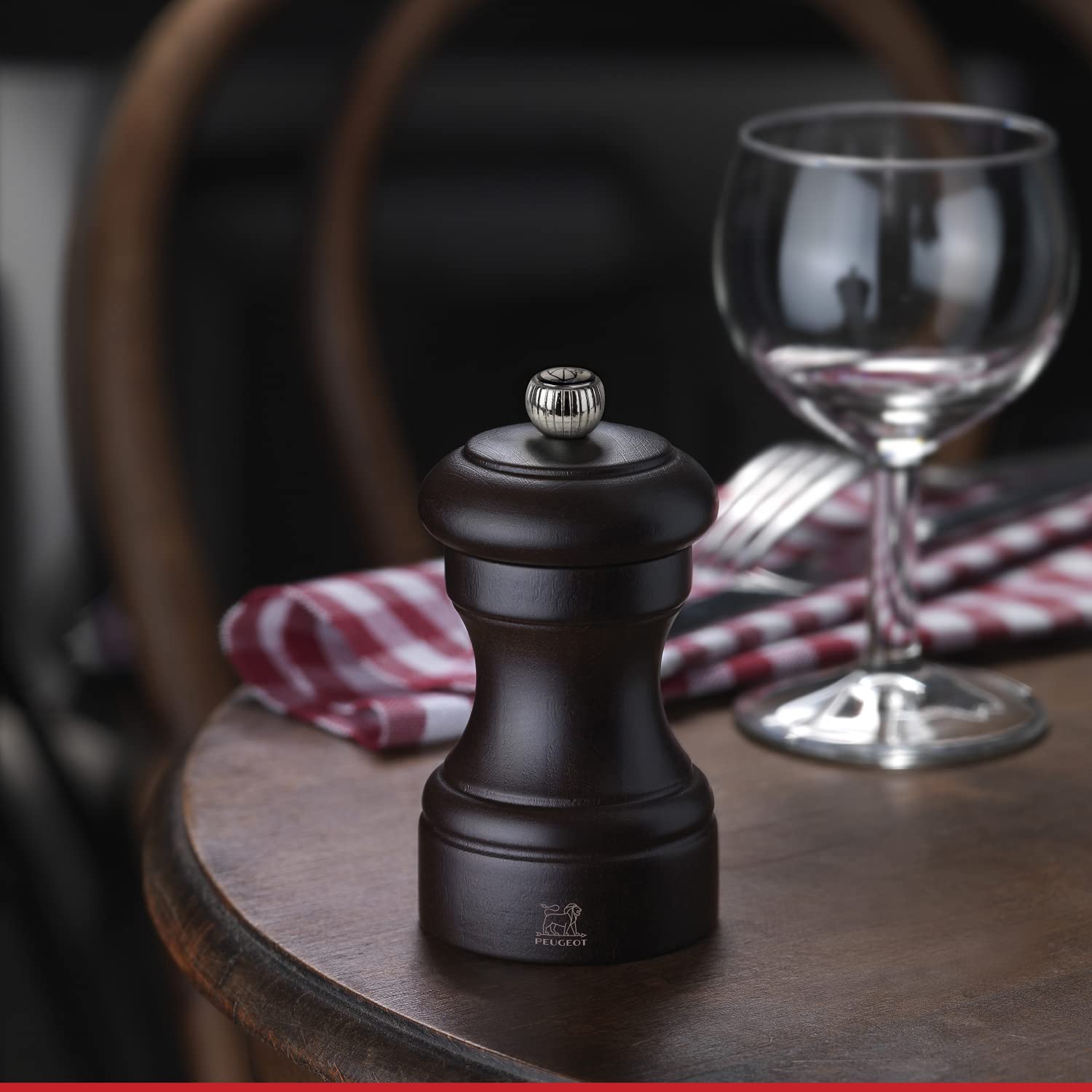 Peugeot Bistro Manual Salt and Pepper Mill Set - Classic Adjustable Grinder - Beechwood, Chocolate & Natural - Perfect for Kitchen, Dining Table & Gourmet Cooking