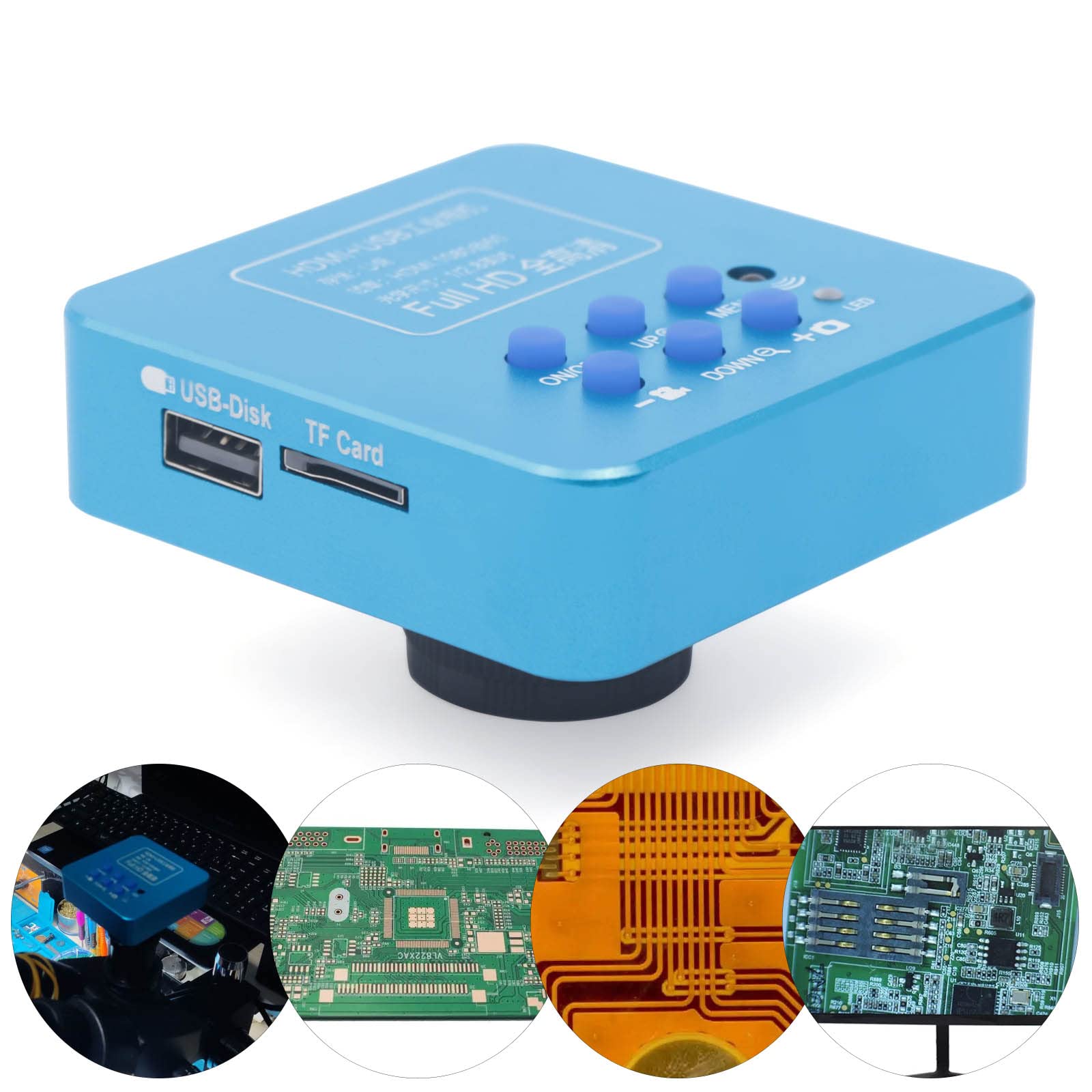 1080P HDMI USB Industrial Digital Microscope Camera - High Resolution Video Microscope for Visual Inspection | PCB Repair, Soldering, Jewelry & Coin Appraisal