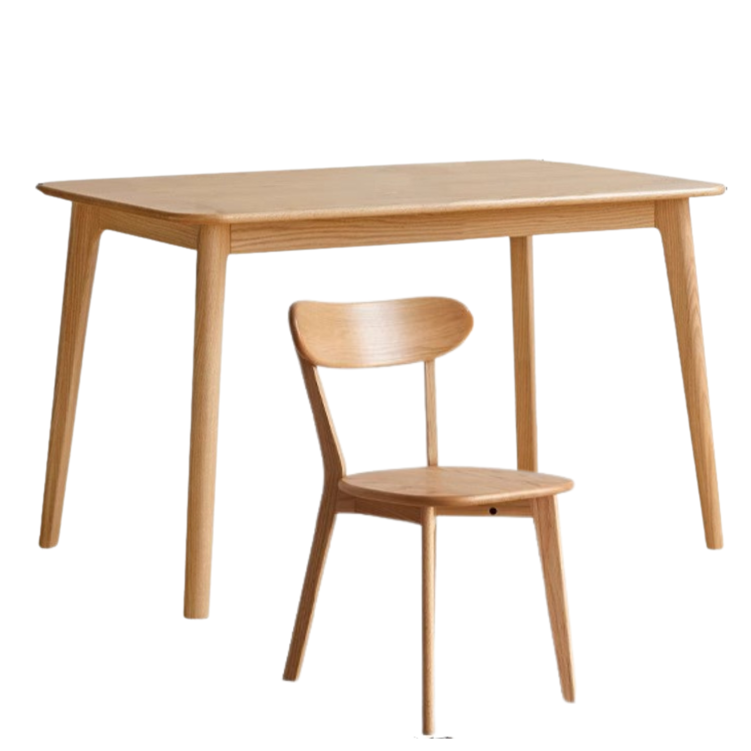 Solid Oak Wood Modern Rectangular Dining Table - Rustic Farmhouse Style for Kitchen, Dining Room & Small Spaces | Durable & Stylish Home Furniture