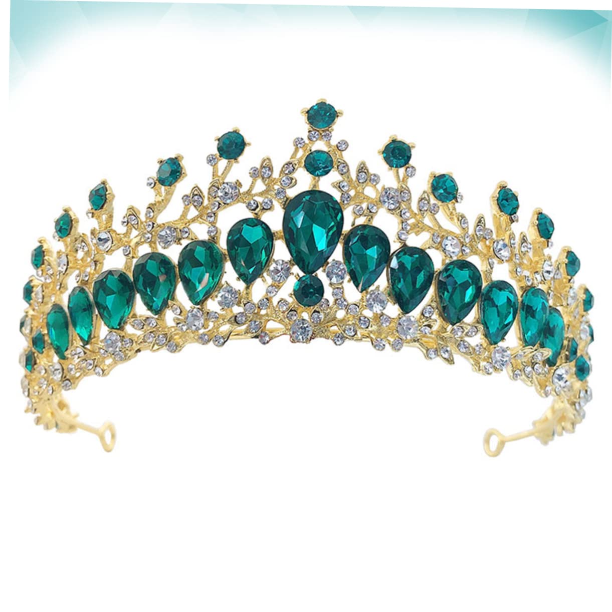 **Abaodam 3pcs Rhinestone Tiara Set - Fairy Princess Headband, Baroque Bridal Crown, Wedding Hair Accessories for Bride, Queen Crystal Tiara in Green & Multicolor - Perfect for Weddings, Prom, Pageants & Costume Parties**