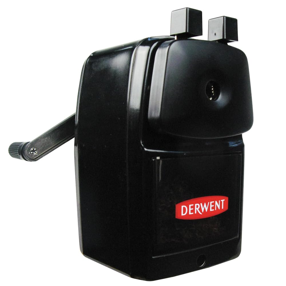 Derwent Super Point Manual Helical Pencil Sharpener (2302001) - Premium Metal Pencil Sharpener for Artists & Students - Perfect for Sketching, Drawing & Office Use
