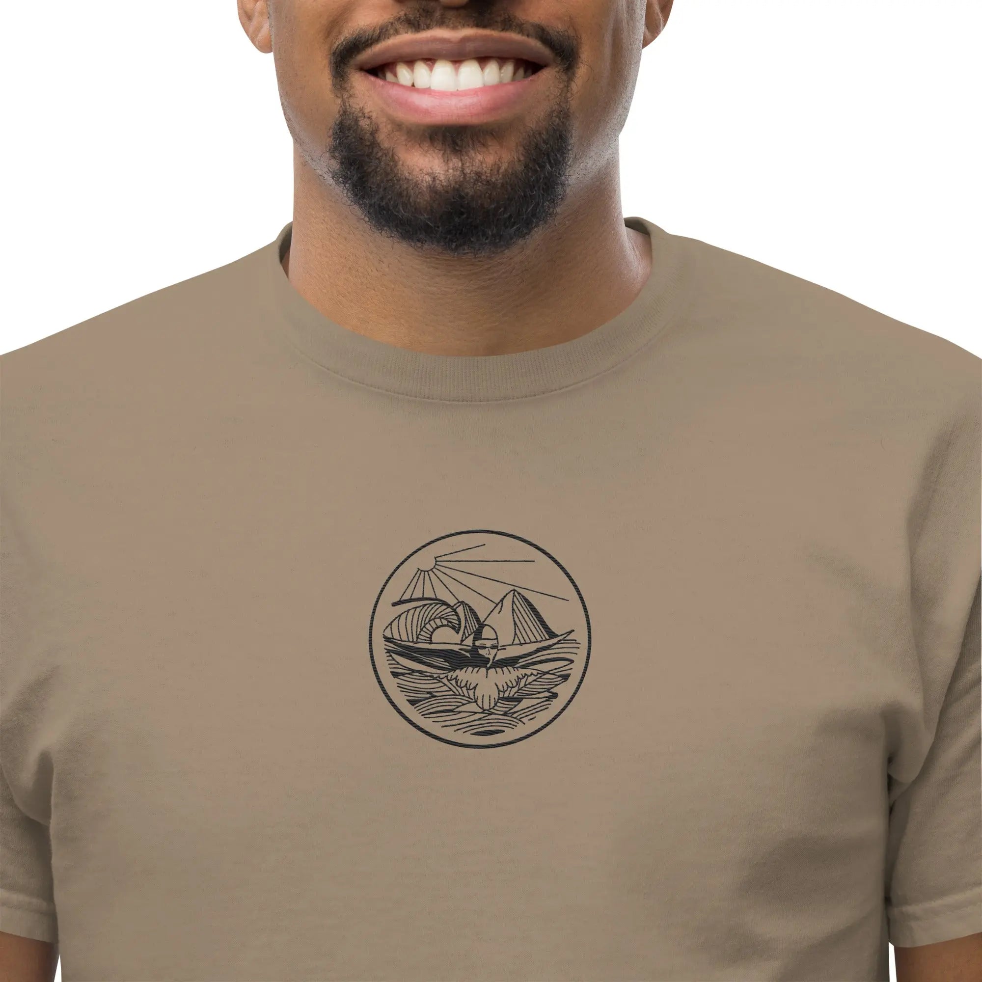 Designer Mountain Swimmer Graphic T-Shirt - Unisex Casual Tee for Men & Women | Perfect for Outdoor Adventures, Beach Trips, and Streetwear Fashion