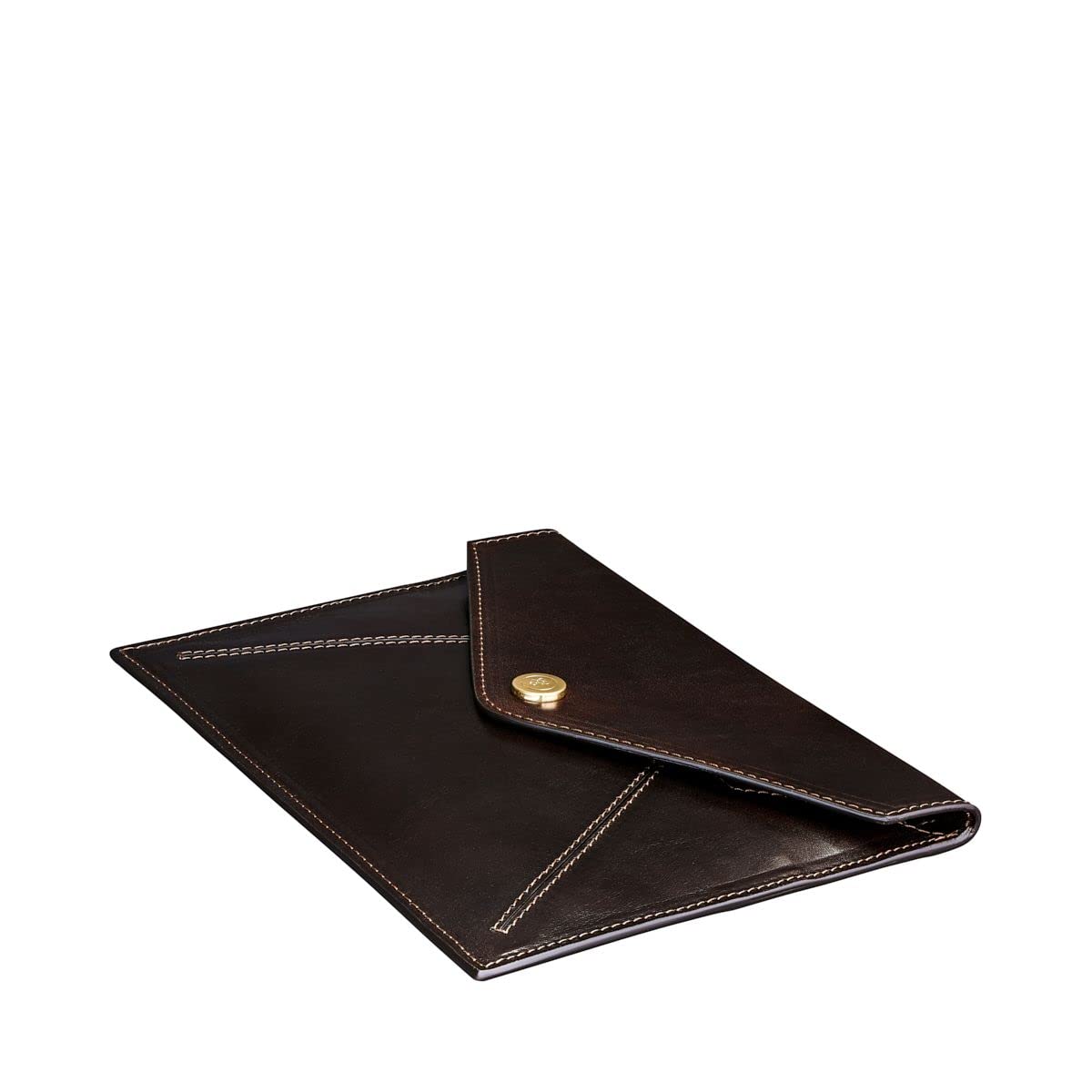 Maxwell Scott Women's Luxury Leather Travel Clutch Wallet - RFID Blocking, Multiple Credit Card Slots & Document Organizer - Ortona Dark Brown - Perfect for Business Trips, Office & Everyday Use