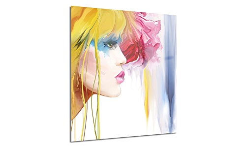 Designart Colorful Hair Girl Portrait - Modern Metal Wall Art Decor for Living Room, Bedroom, Office - 30x40 Inches - MT6663