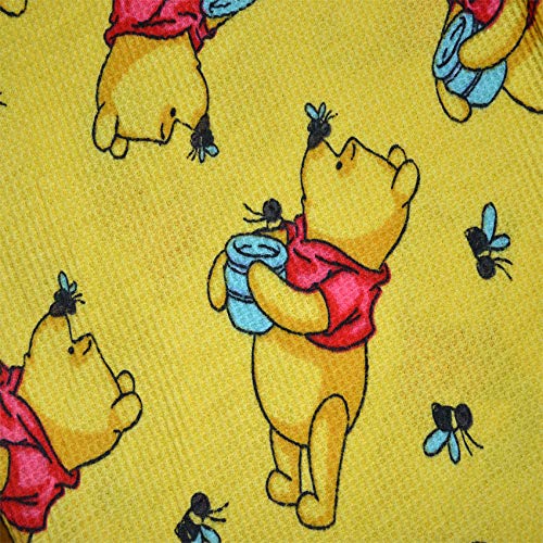 Disney Women's Winnie the Pooh Waffle Knit Jogger Pajama Set - Soft & Cozy Sleepwear for Women (Small, Yellow) - Perfect for Lounge, Sleep & Relaxation at Home