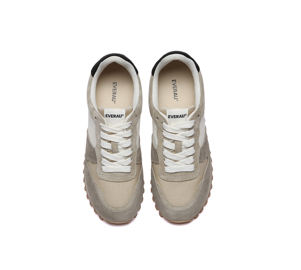 EVERAU® Women's Leather Chunky Sneakers - Etta Platform Shoes for Women | Comfortable & Stylish Casual Walking Shoes | Perfect for Everyday Wear, Work & Travel