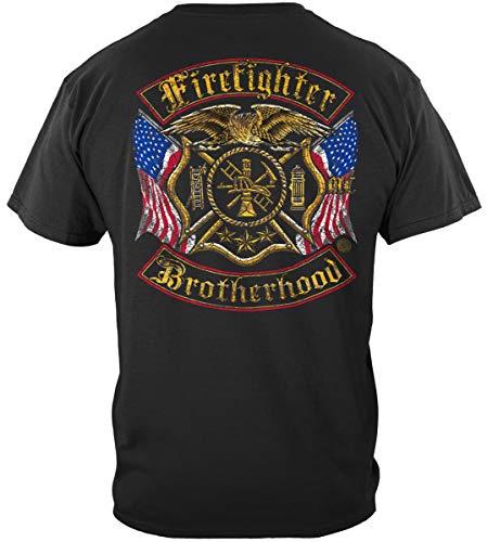 022-firefighter Double Flagged Brotherhood Distressed Gold Foil