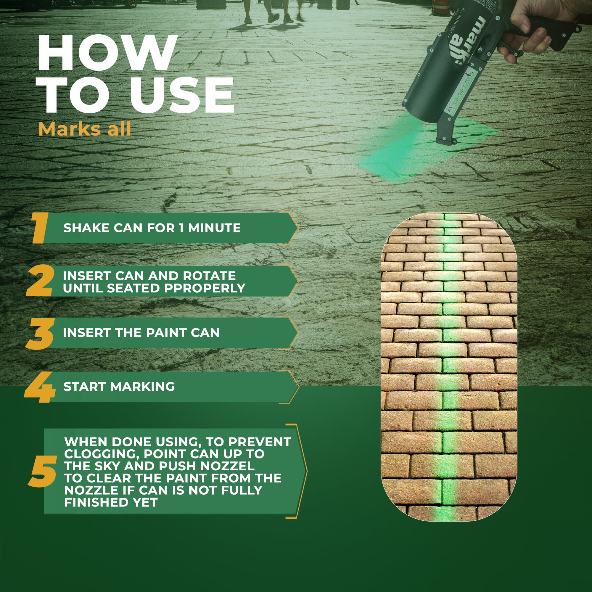 Fox Valley Marks All Utility Marking Paint Spray Can - 18 oz (Pack of 12) Green APWA | Easy Use Lawn, Tree, Driveway & Parking Lot Marking Paint | Perfect for Landscaping, Construction & Property Maintenance